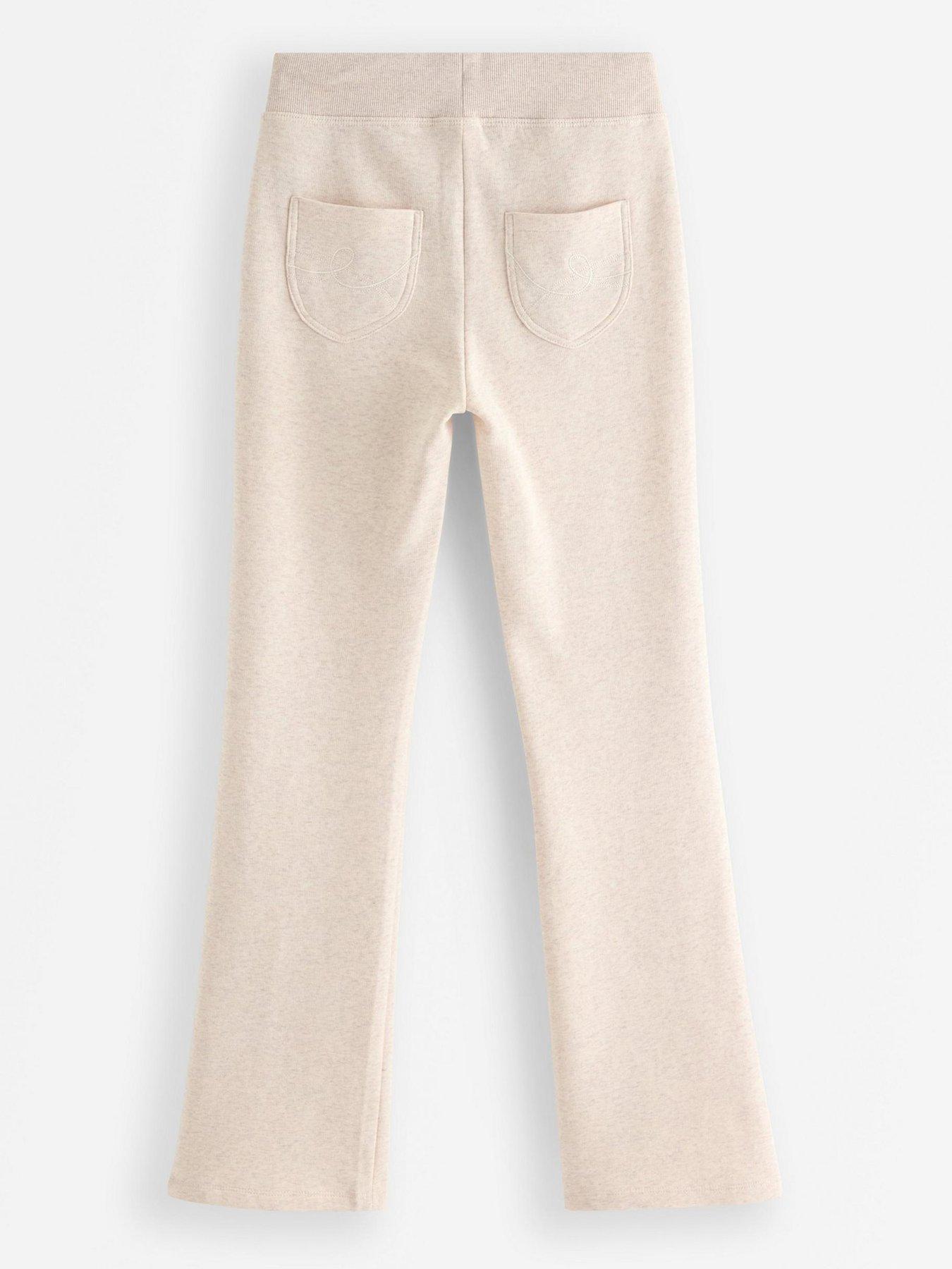 Image 3 of 4 of Lindex Girls Jersey Trousers With Pockets And Embroidery - Beige