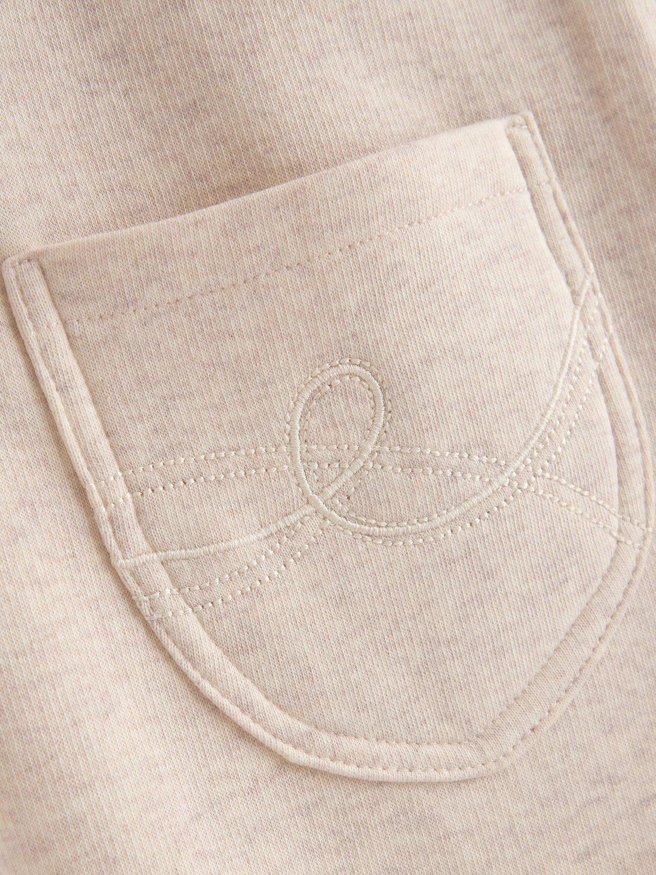 Image 4 of 4 of Lindex Girls Jersey Trousers With Pockets And Embroidery - Beige