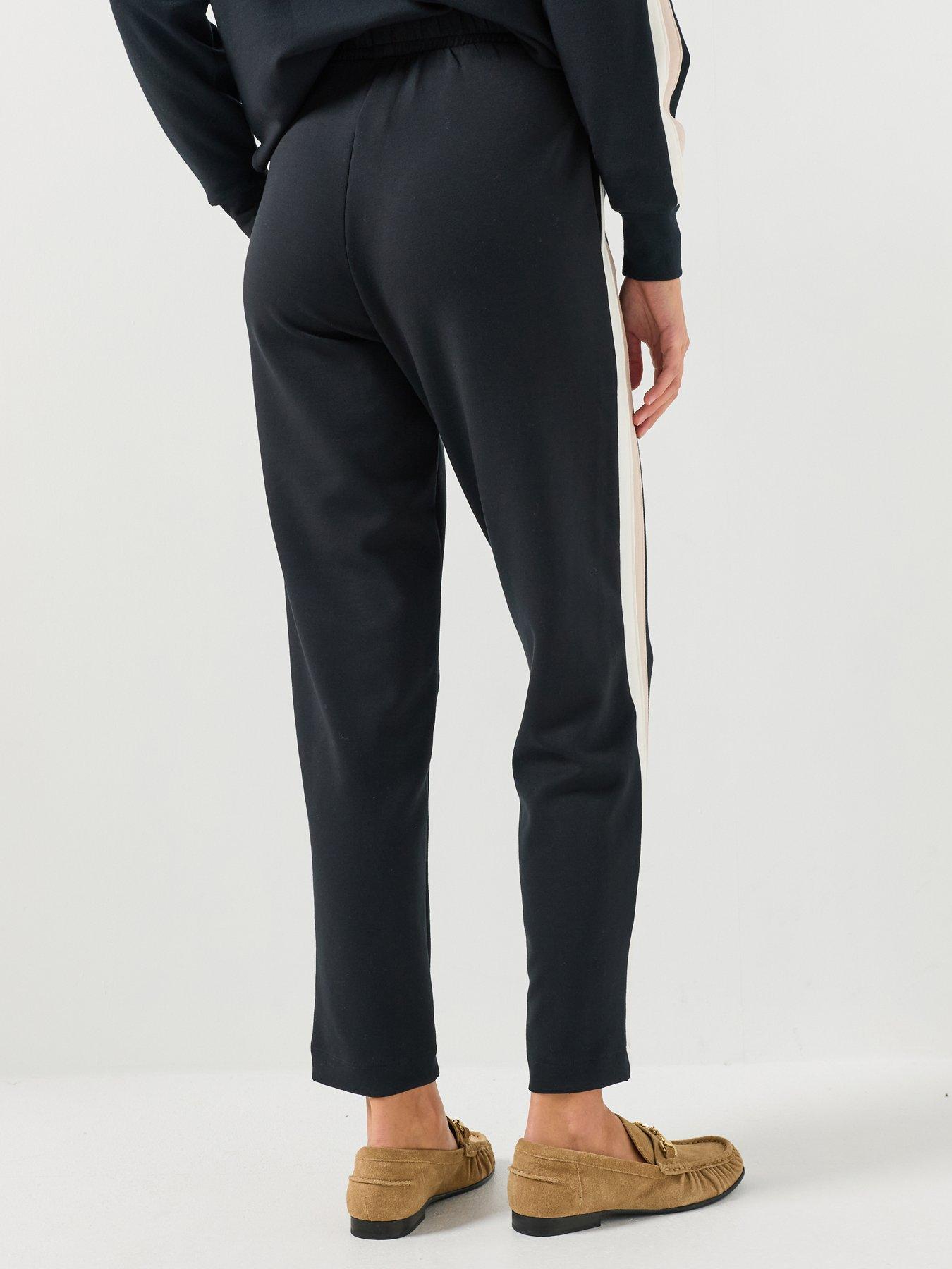 Image 2 of 5 of BOSS Womens Mirage Tapered Side Stripe Trousers - Black