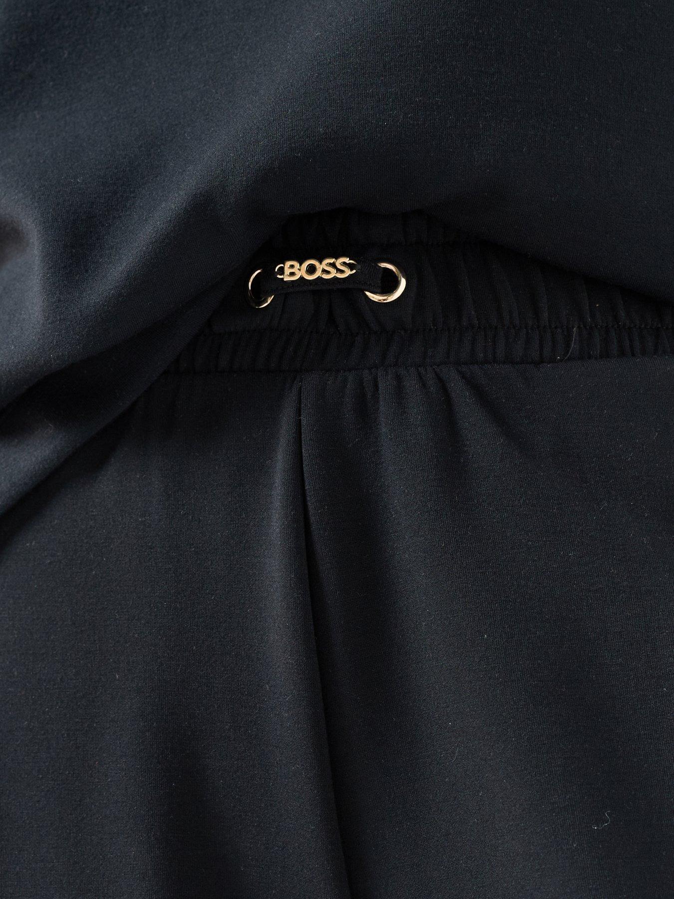 Image 4 of 5 of BOSS Womens Mirage Tapered Side Stripe Trousers - Black