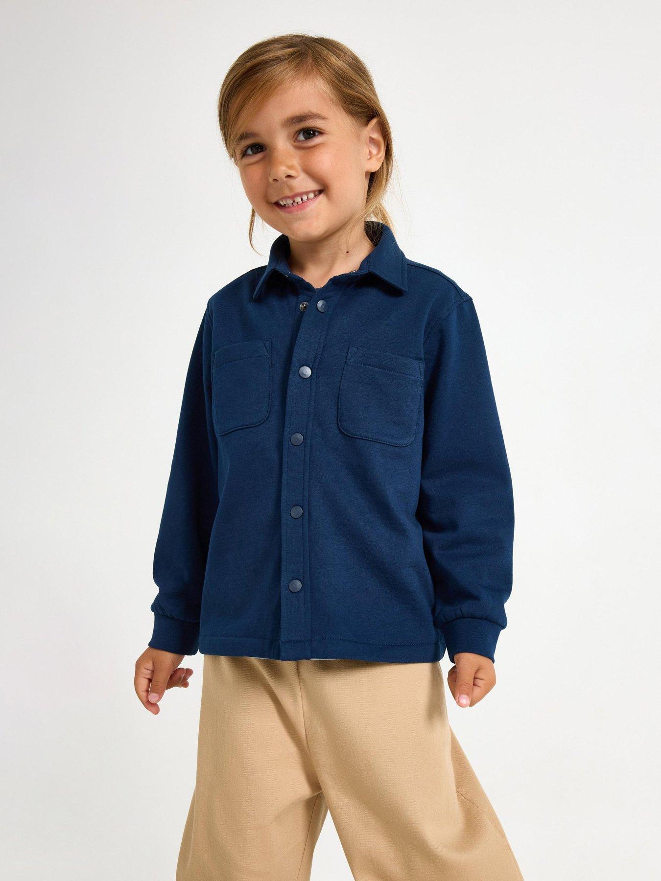 Image 1 of 4 of Lindex Younger Boys Jersey Shirt - Dark Blue