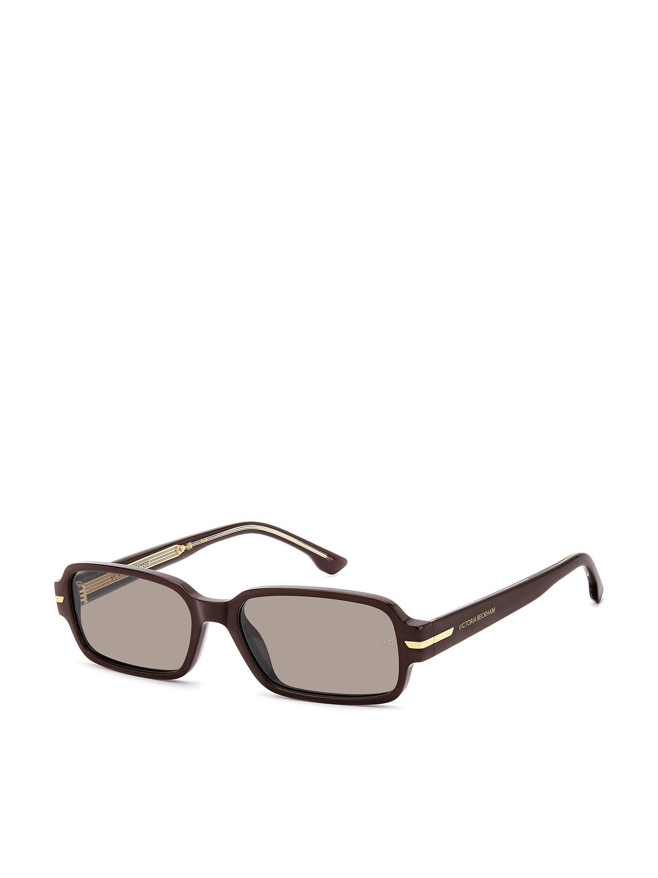 Image 1 of 5 of VICTORIA BECKHAM Shallow Rectangular Sunglasses- Burgundy