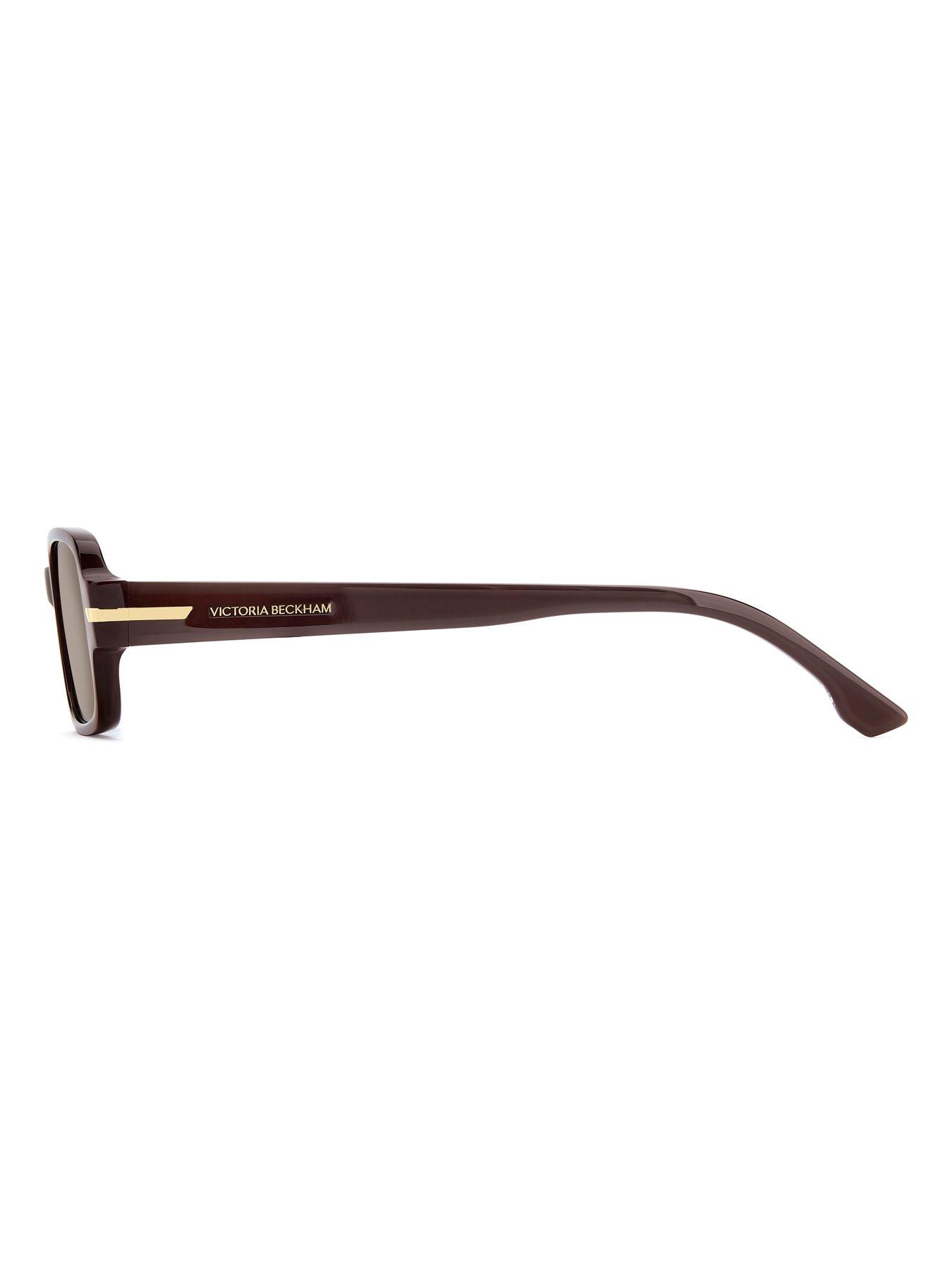 Image 4 of 5 of VICTORIA BECKHAM Shallow Rectangular Sunglasses- Burgundy