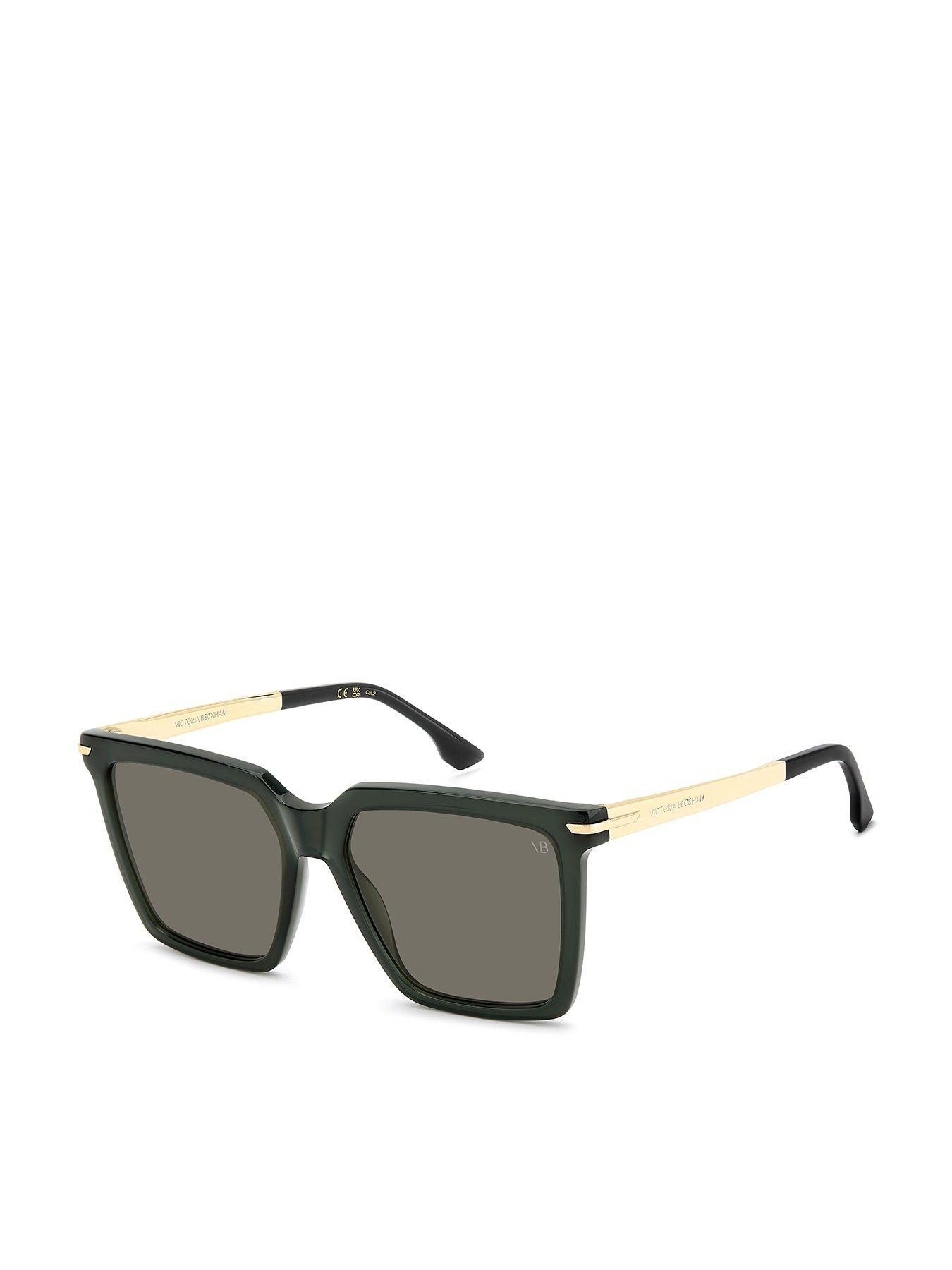 Image 1 of 5 of VICTORIA BECKHAM Rectangular Sunglasses- Khaki