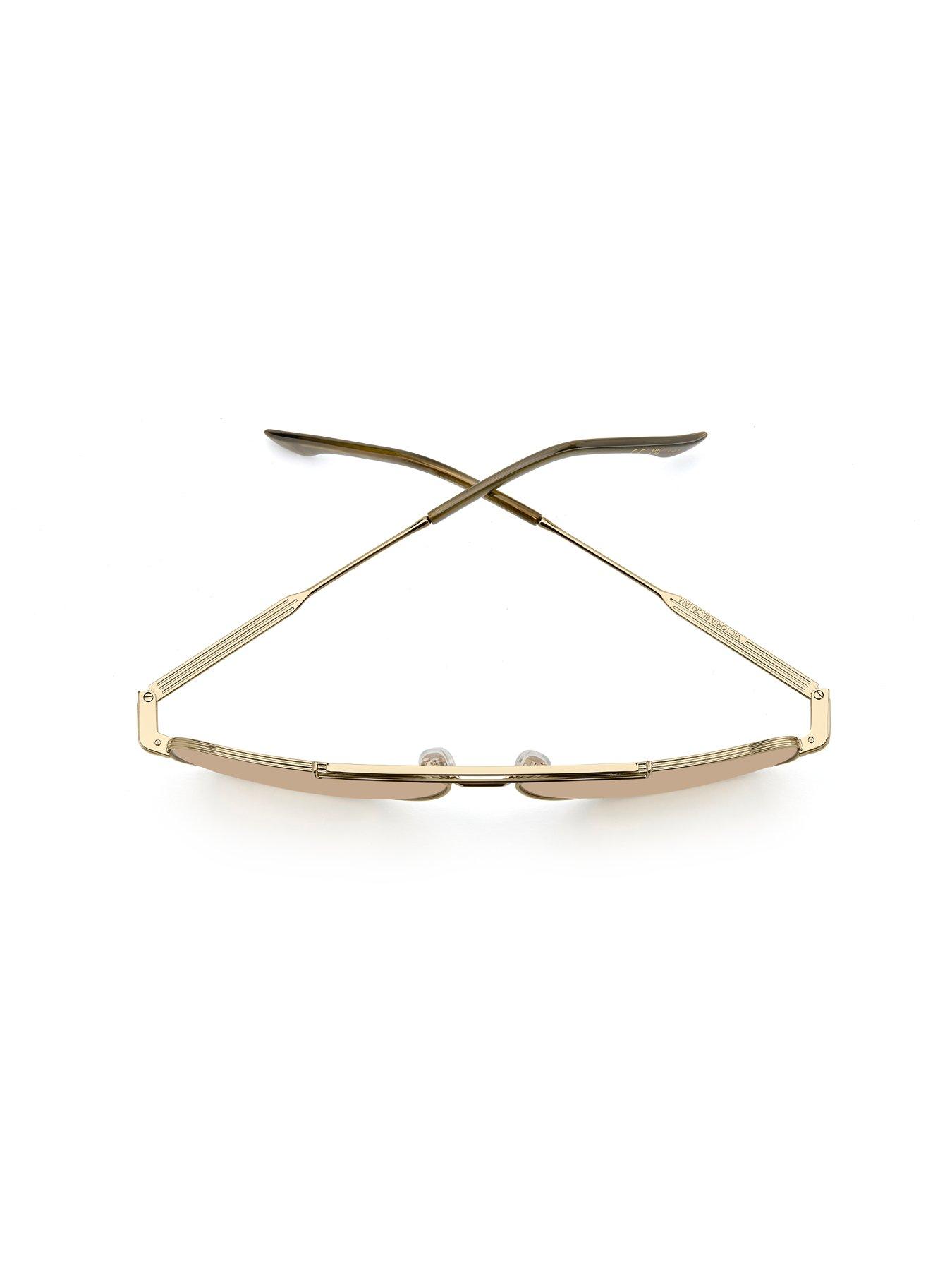 Image 4 of 6 of VICTORIA BECKHAM Oversized Rectangular Sunglasses- Gold