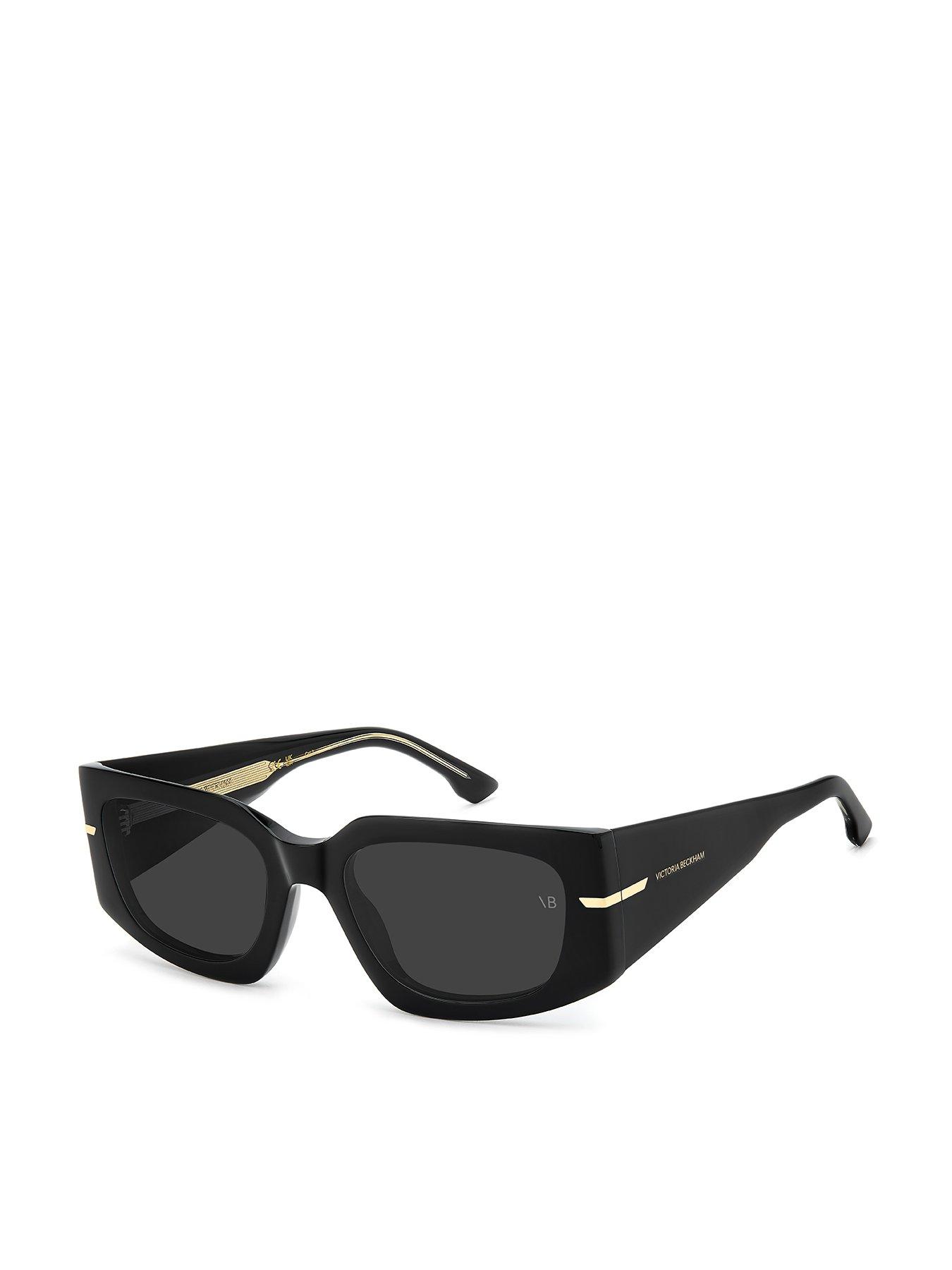 Image 1 of 6 of VICTORIA BECKHAM Thick Frame Rectangular Sunglasses- Black