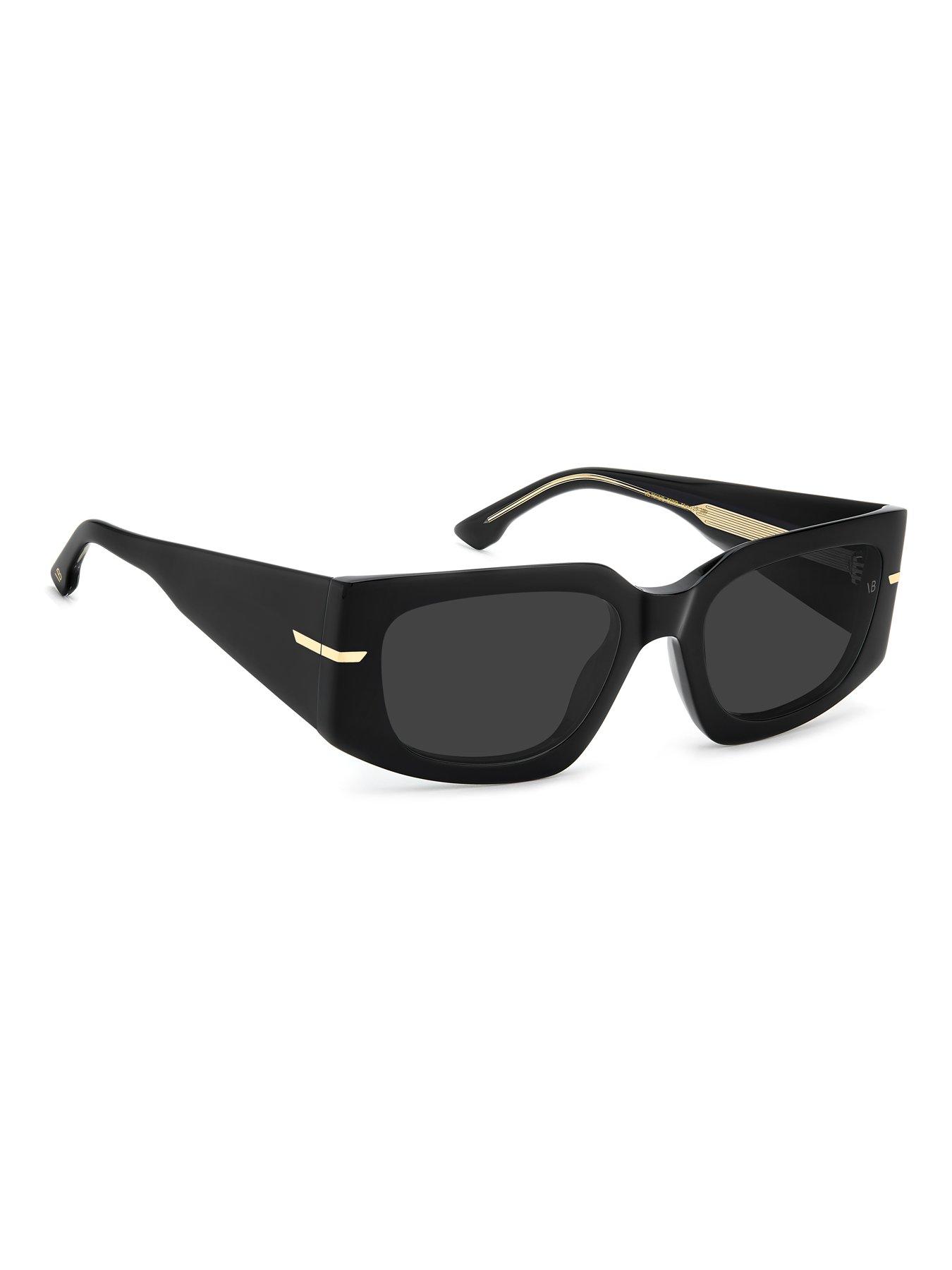 Image 2 of 6 of VICTORIA BECKHAM Thick Frame Rectangular Sunglasses- Black
