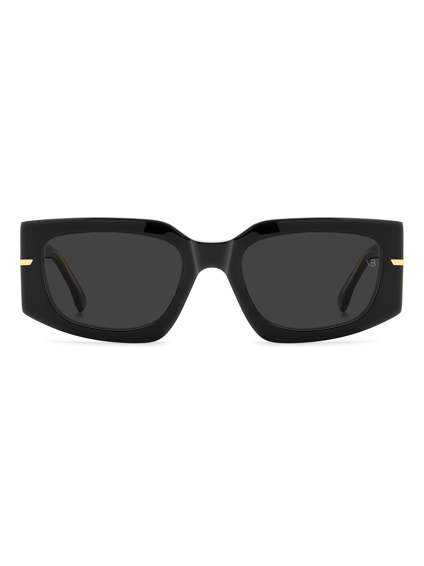 Image 3 of 6 of VICTORIA BECKHAM Thick Frame Rectangular Sunglasses- Black
