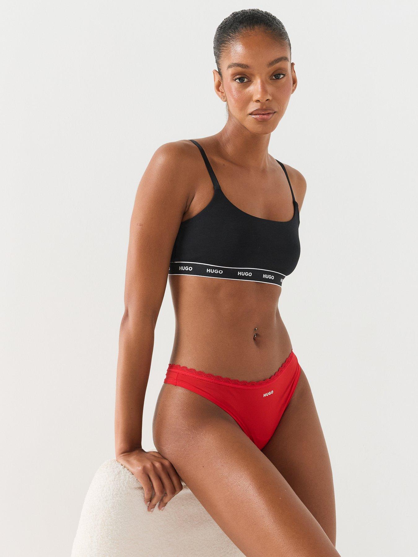 Image 5 of 5 of HUGO Womens 3 Pack Micro Lace-Trim Thongs - Multi