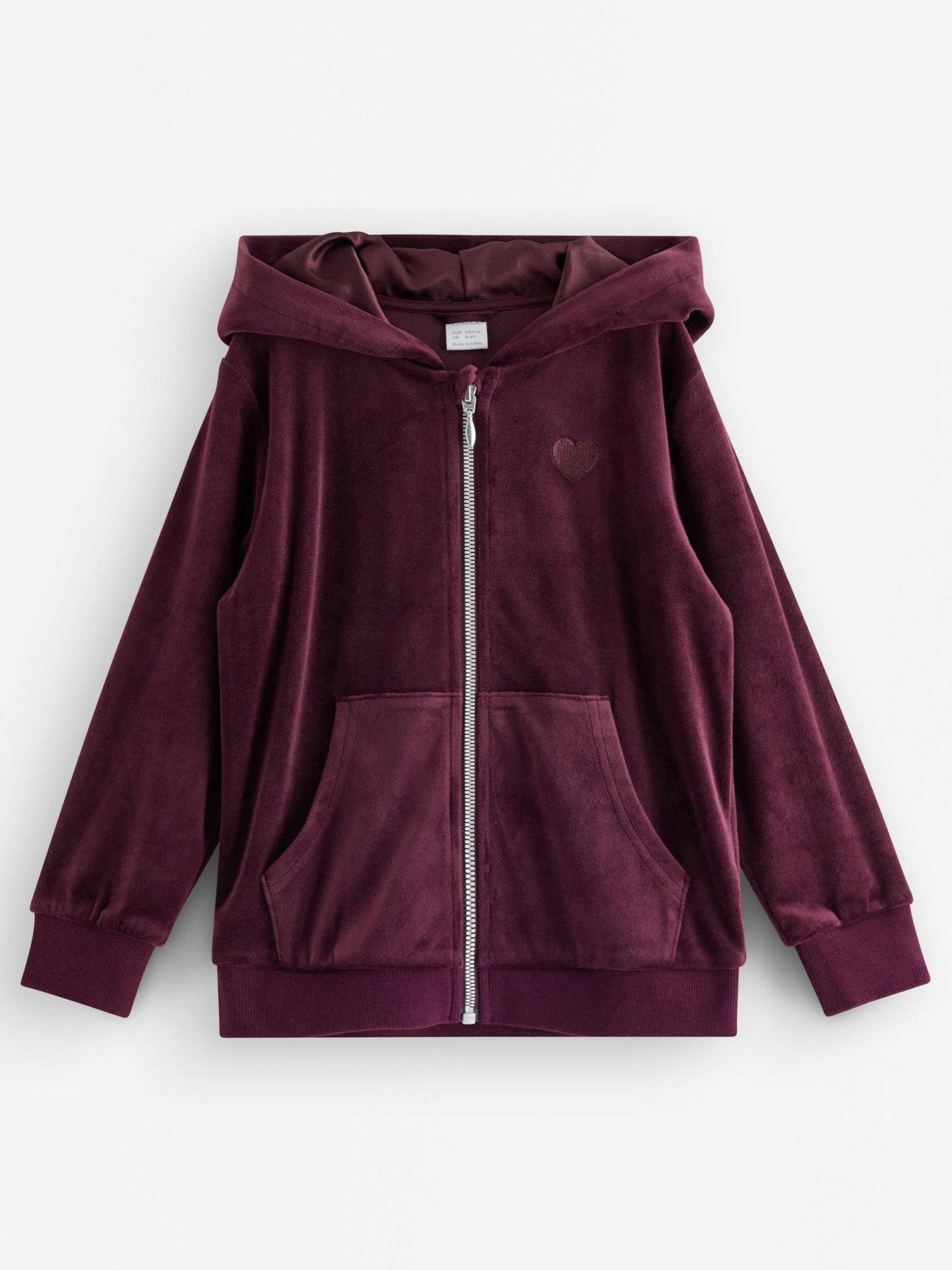 Image 2 of 4 of Lindex Girls Velour Hoodie - Purple
