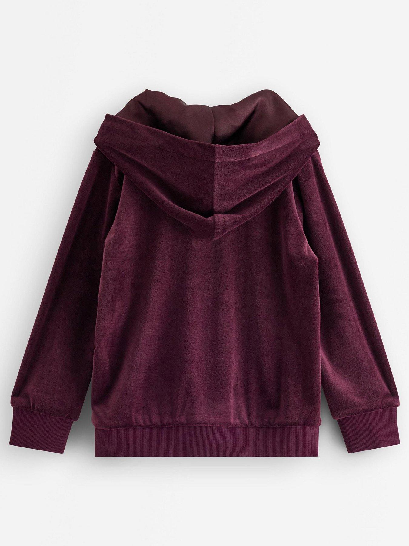 Image 3 of 4 of Lindex Girls Velour Hoodie - Purple