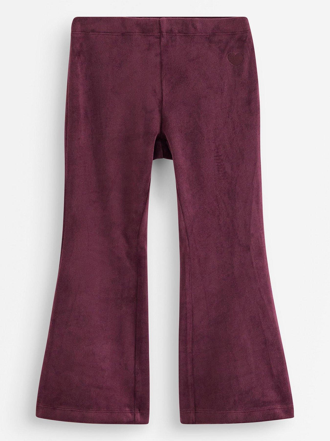 Image 2 of 4 of Lindex Girls Velour Flared Leggings - Purple