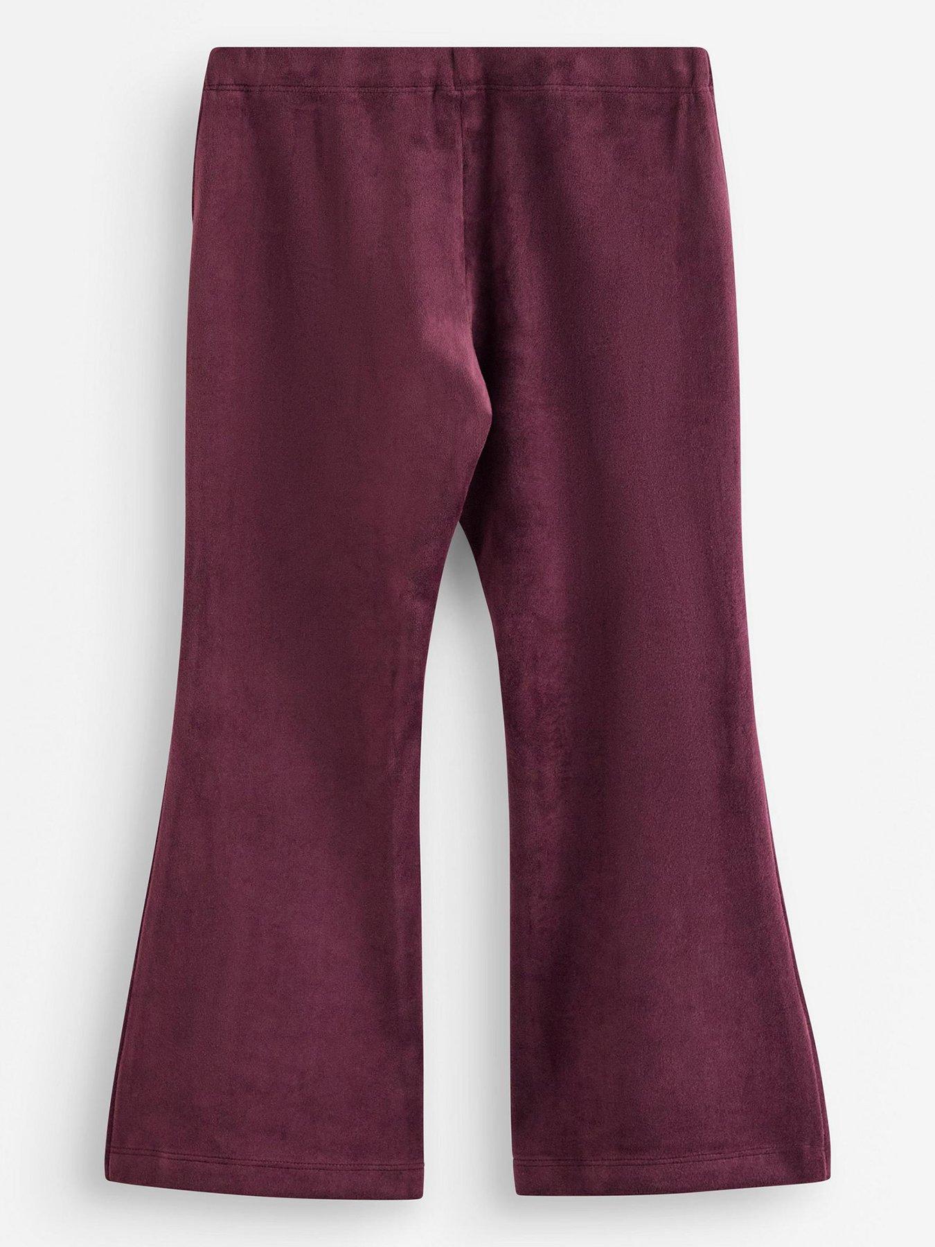 Image 3 of 4 of Lindex Girls Velour Flared Leggings - Purple