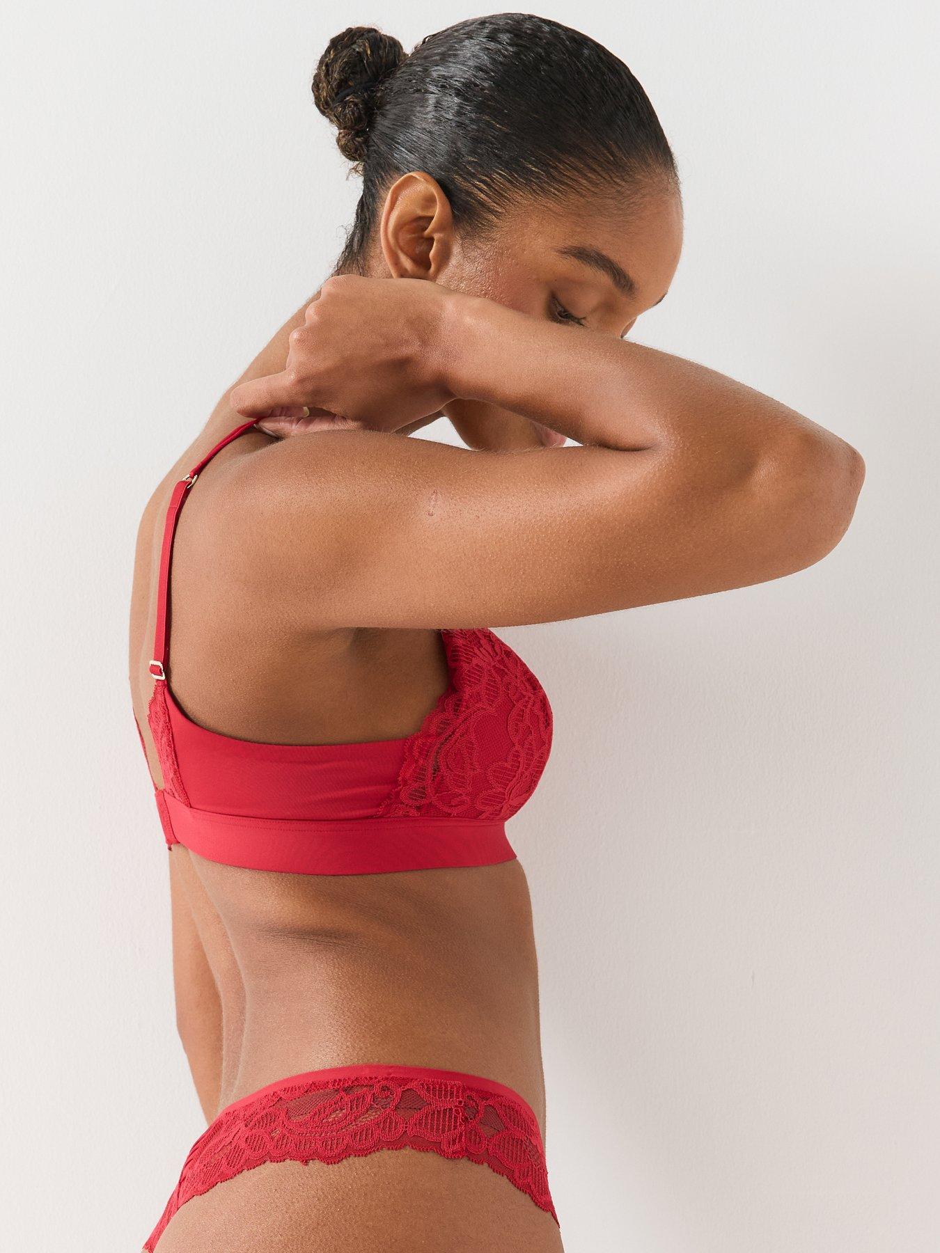 Image 6 of 6 of BOSS Womens Lace Adjustable Straps Bra - Red