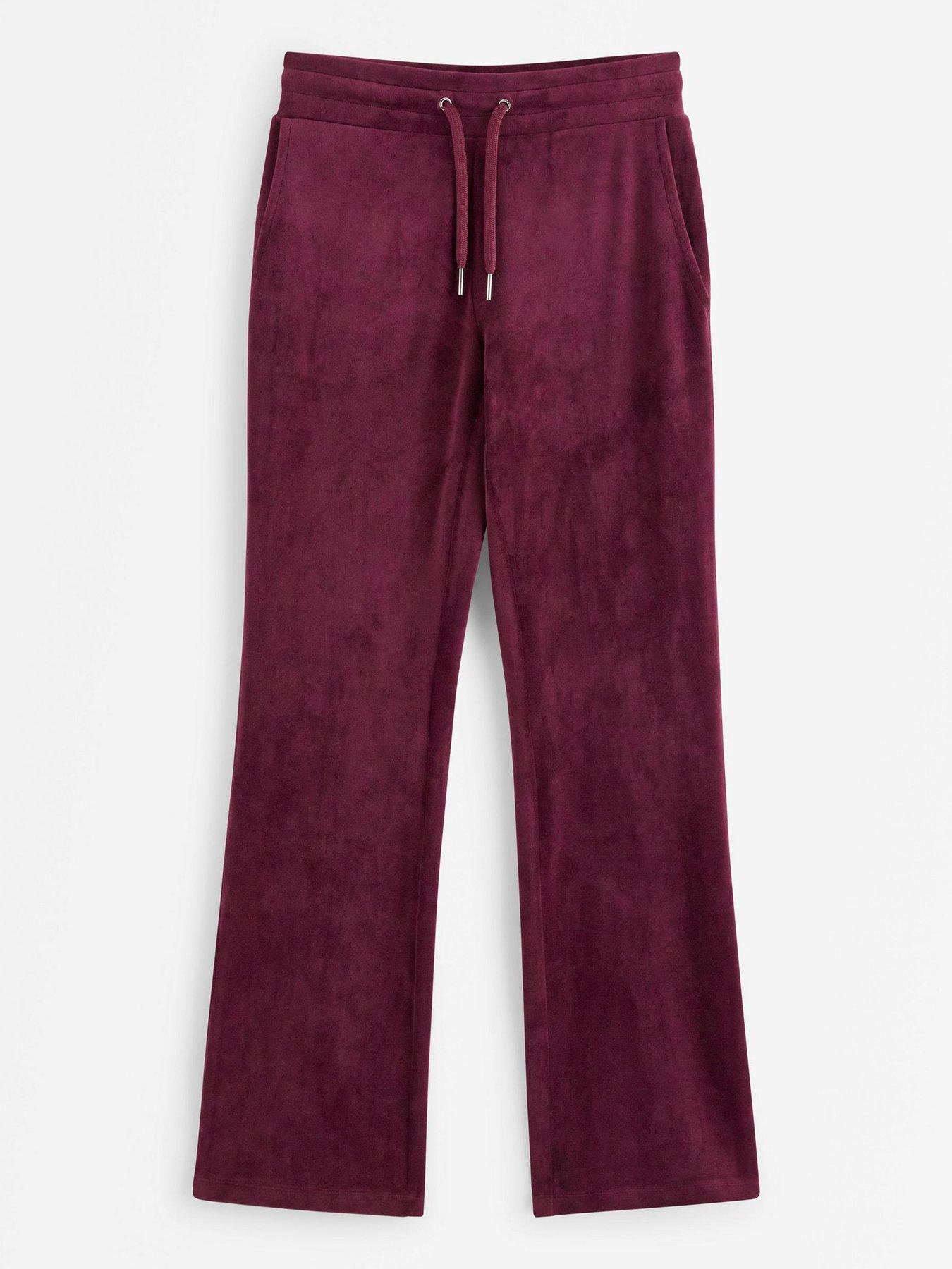 Image 2 of 4 of Lindex Girls Velour Trousers - Dark Red