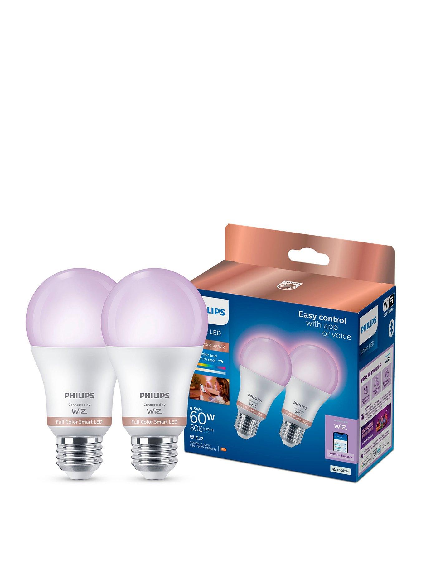 Philips Wiz True Colour E27 screw twin 2 pack fitting 60w Bluetooth Wifi - Image 3