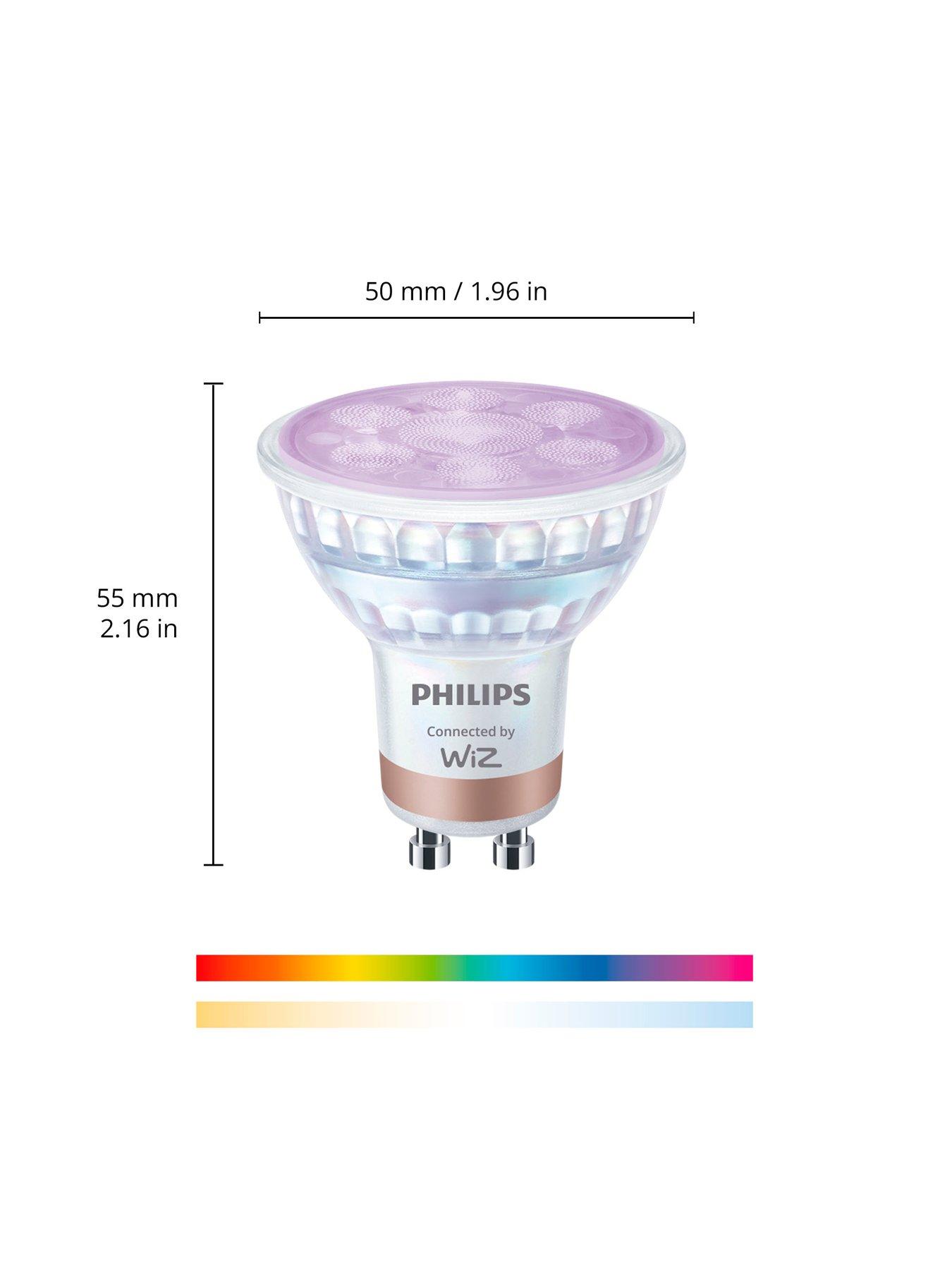 Image 2 of 7 of Philips Smart Led Smart LED RGB GU10 Glass Bulb - 50W, 3 Pack