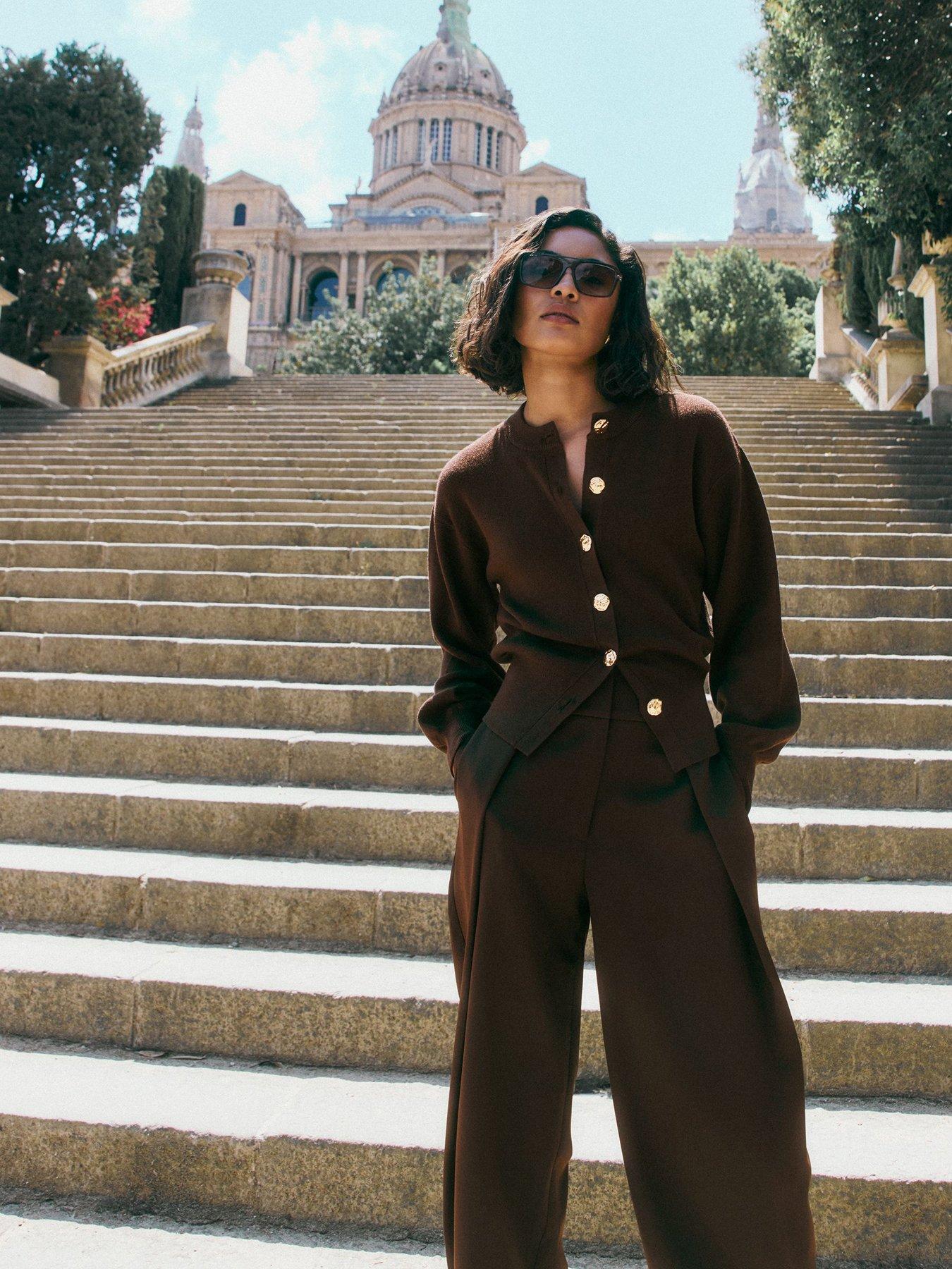 Image 4 of 5 of Friends Like These Espresso Brown Balloon Sleeve Cardigan