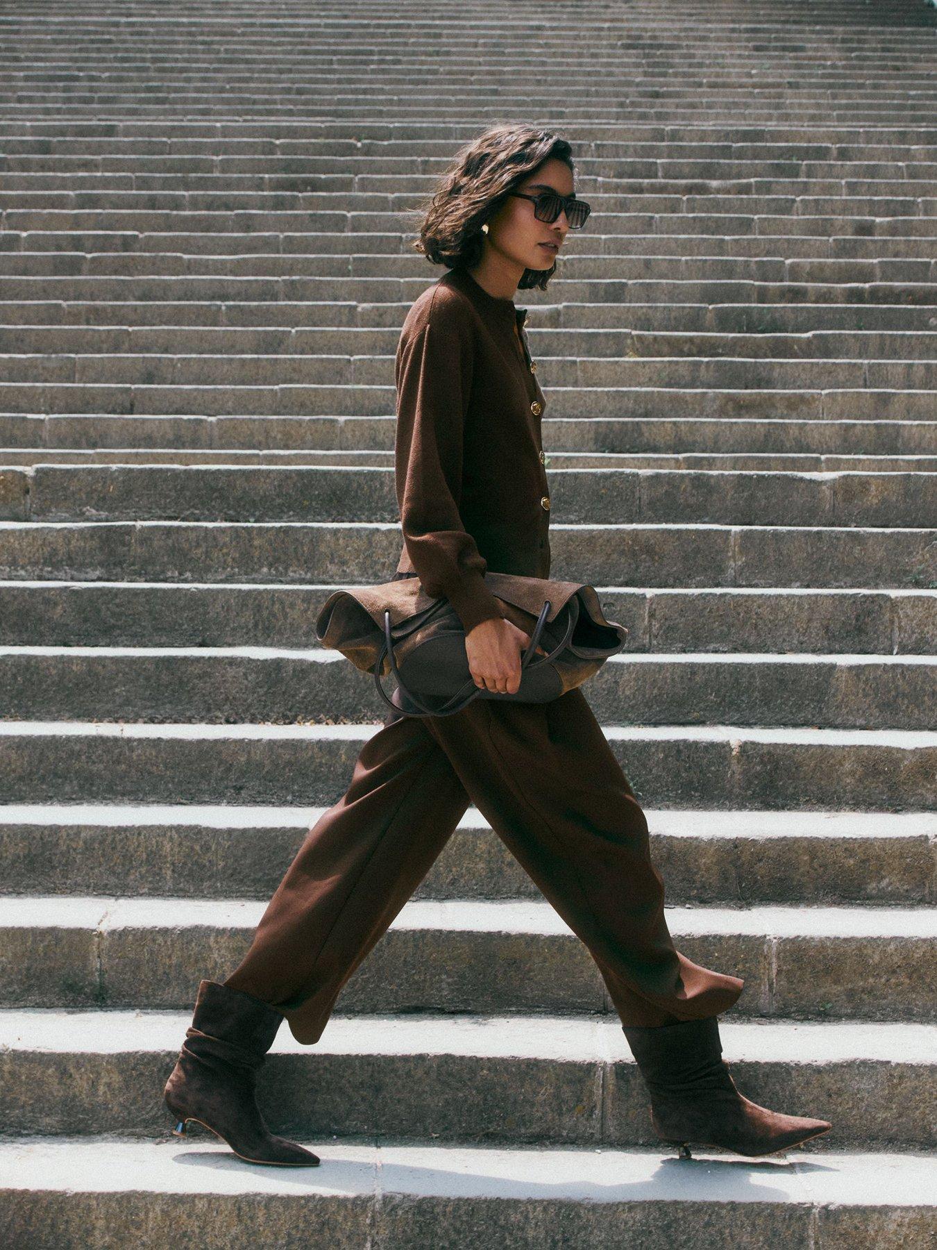 Image 5 of 5 of Friends Like These Espresso Brown Balloon Sleeve Cardigan