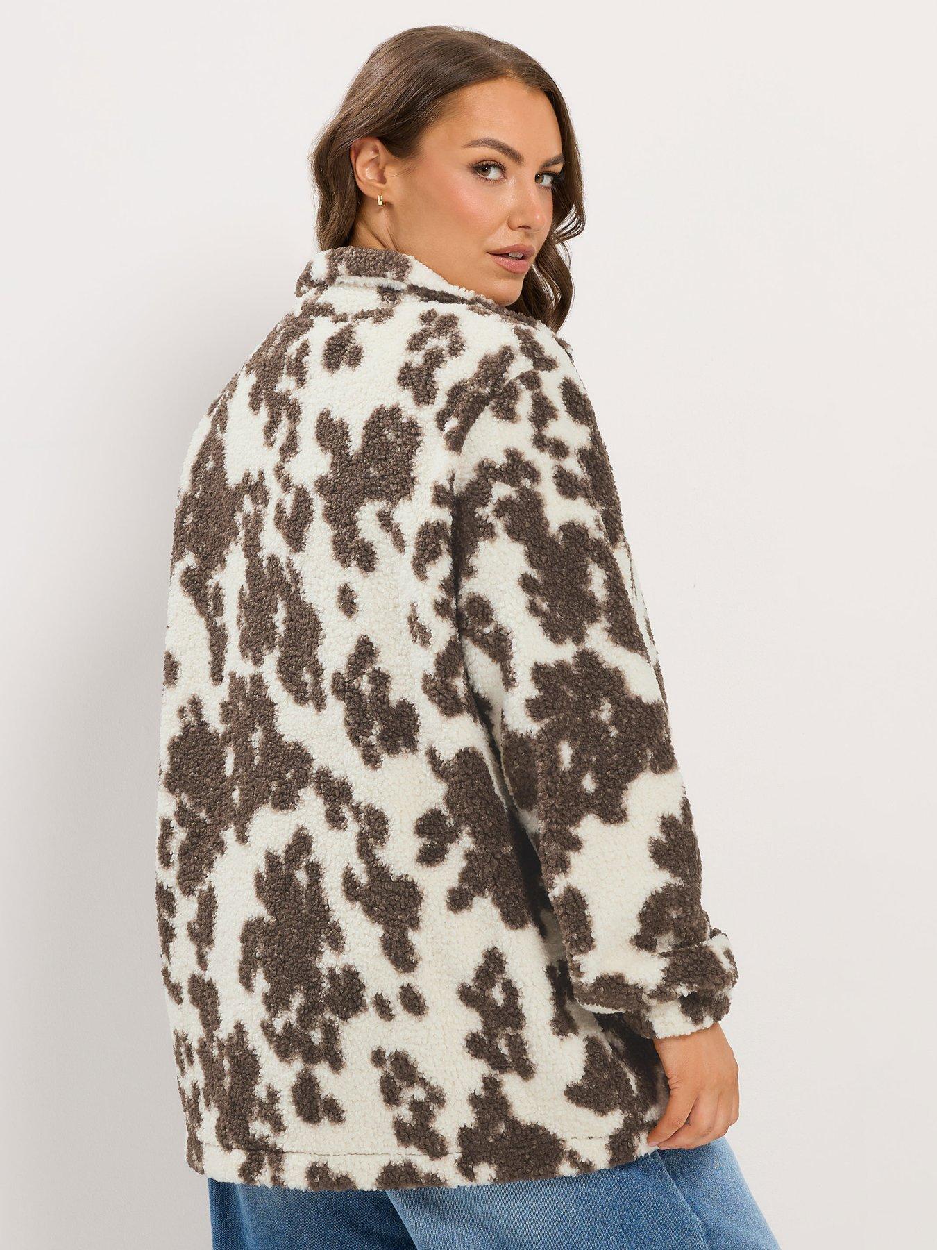 Image 2 of 4 of Yours Womens Plus Size Borg Fleece Zip-Through Jacket - White