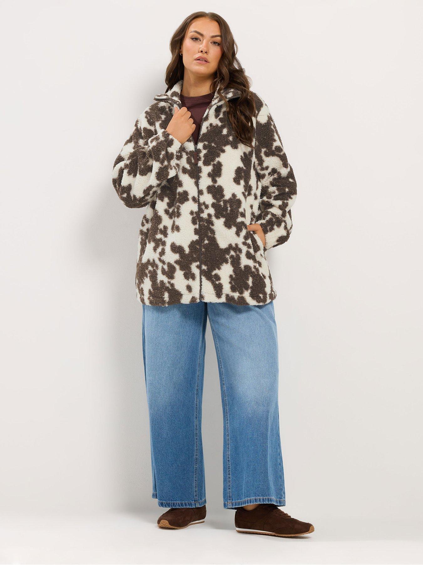Image 3 of 4 of Yours Womens Plus Size Borg Fleece Zip-Through Jacket - White