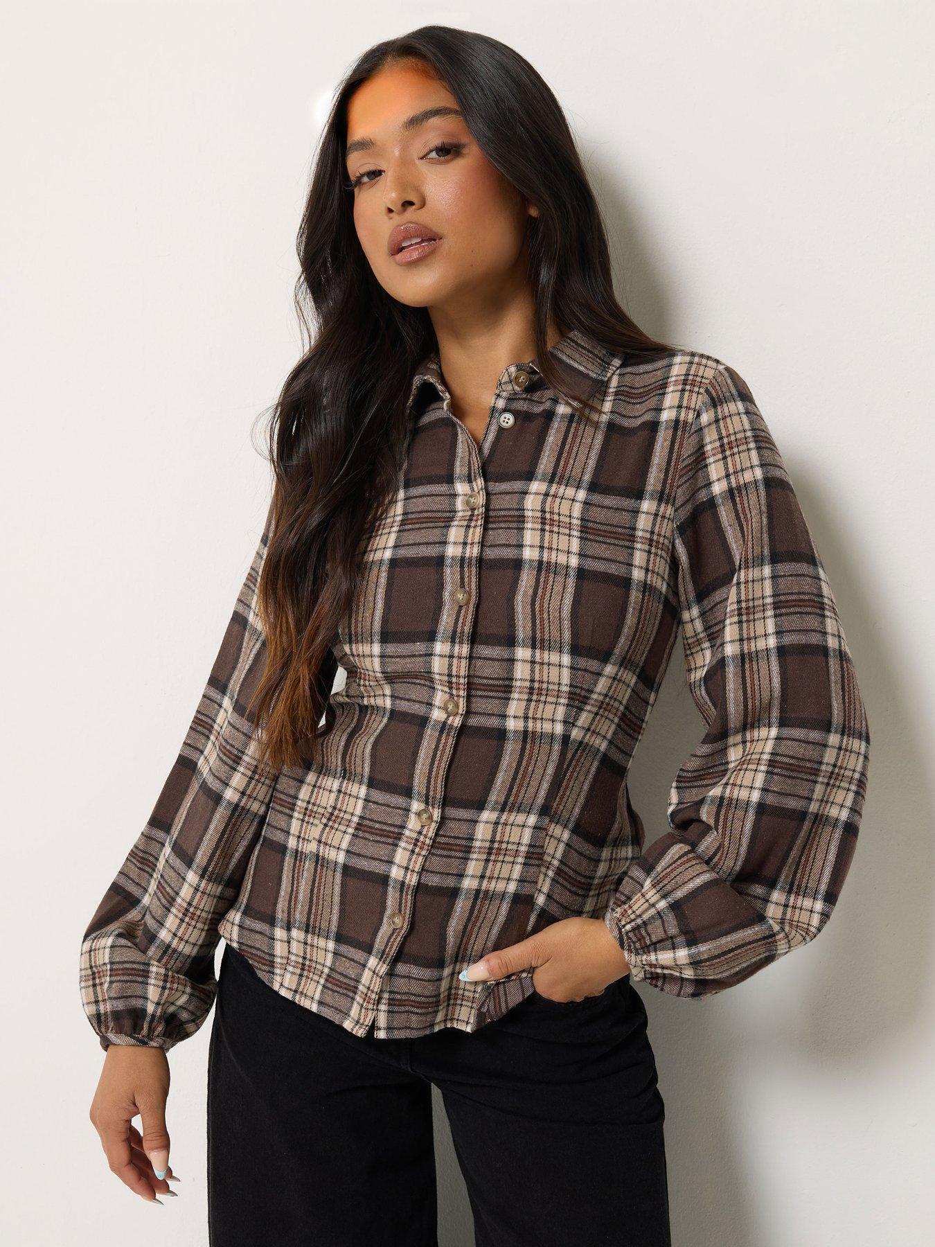 Image 1 of 4 of PixieGirl Petite Check Fitted Shirt