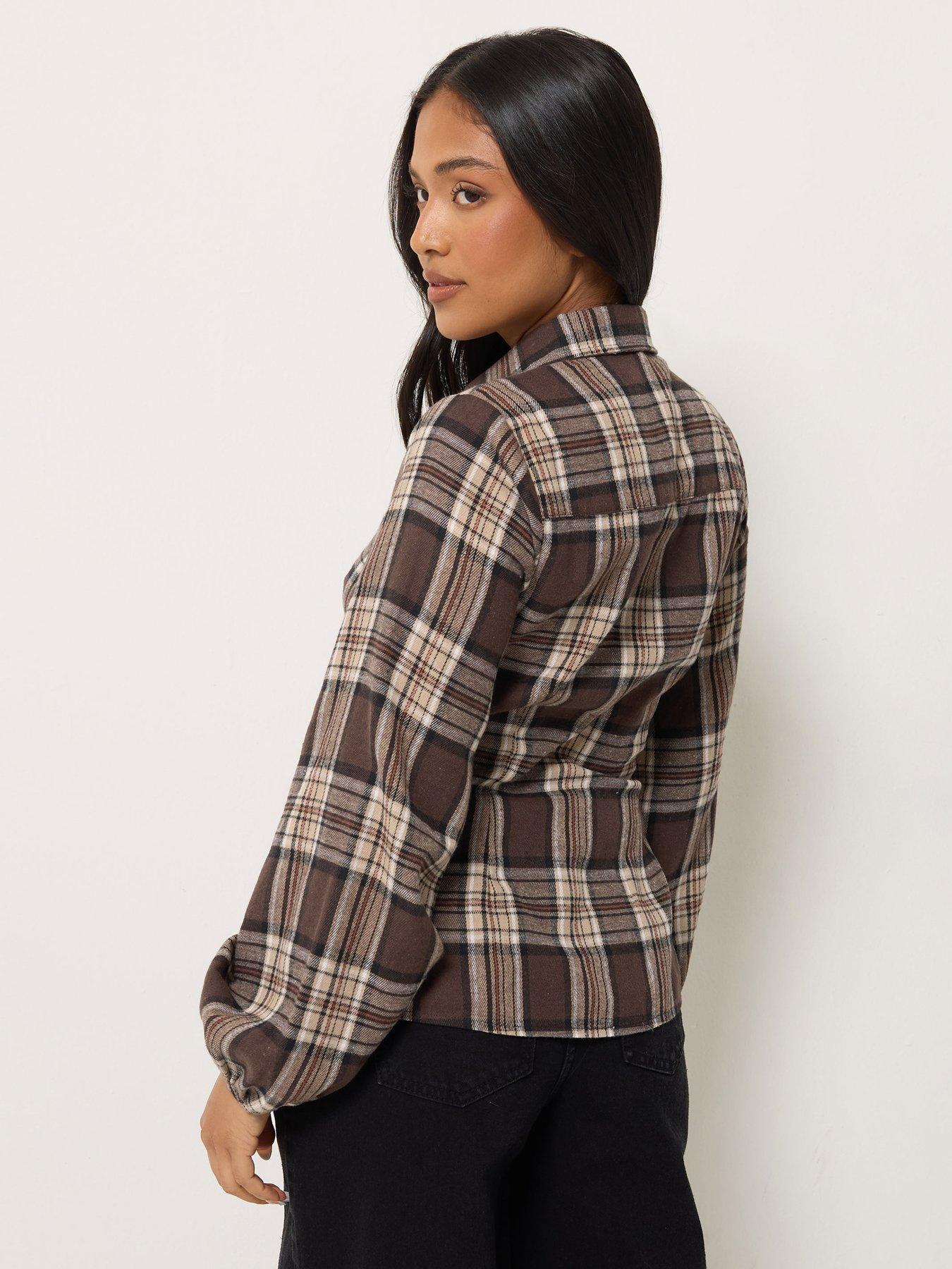 Image 2 of 4 of PixieGirl Petite Check Fitted Shirt