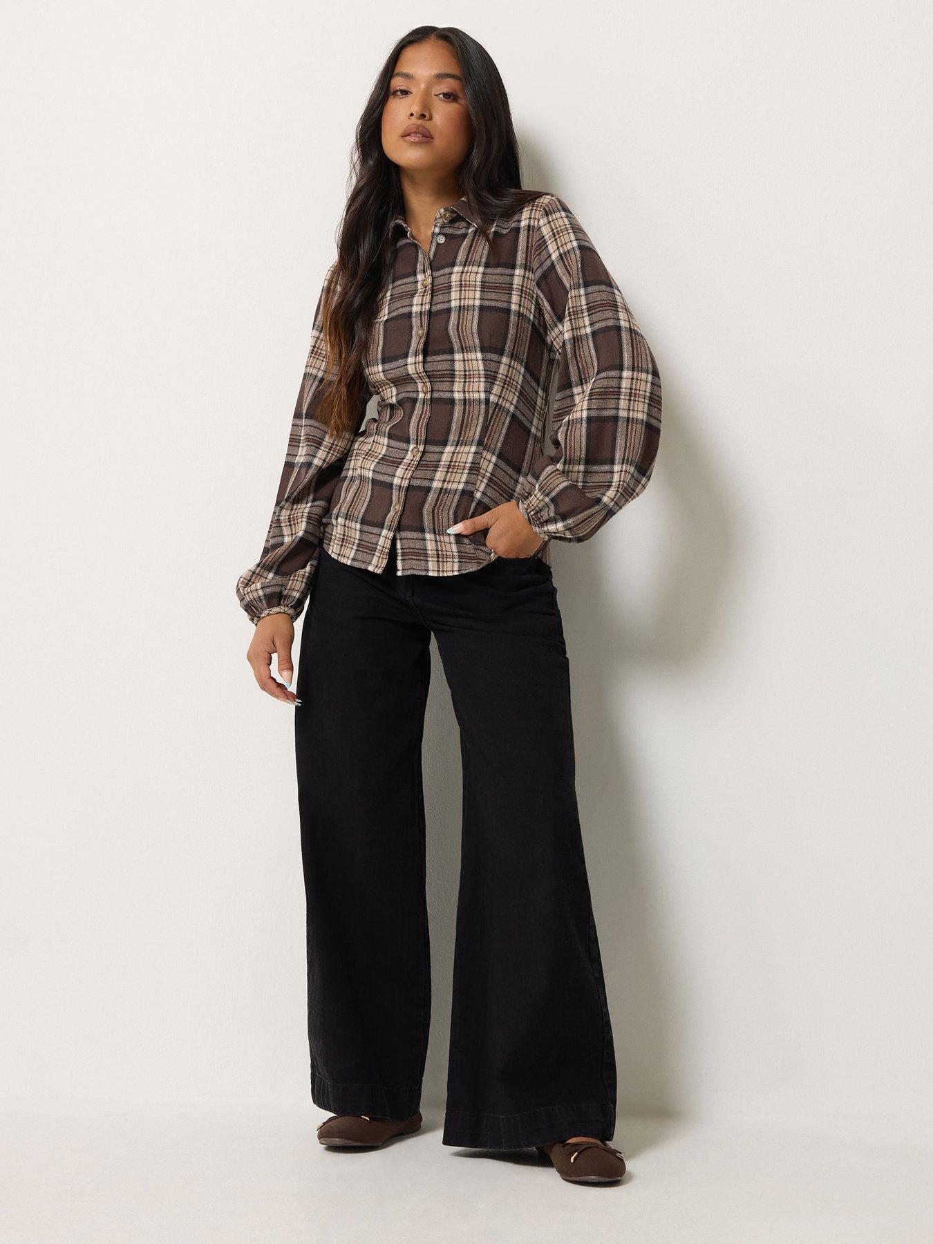 Image 3 of 4 of PixieGirl Petite Check Fitted Shirt