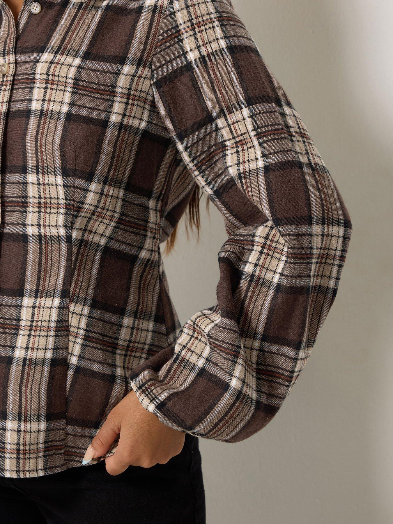 Image 4 of 4 of PixieGirl Petite Check Fitted Shirt