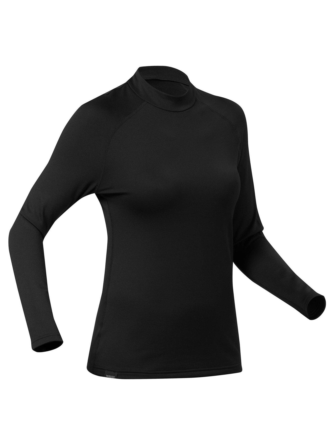 Image 1 of 5 of Decathlon Ladies Base Layer TOP SKI 500 - Black