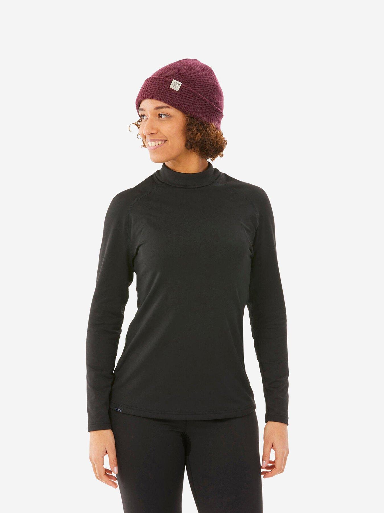 Image 2 of 5 of Decathlon Ladies Base Layer TOP SKI 500 - Black