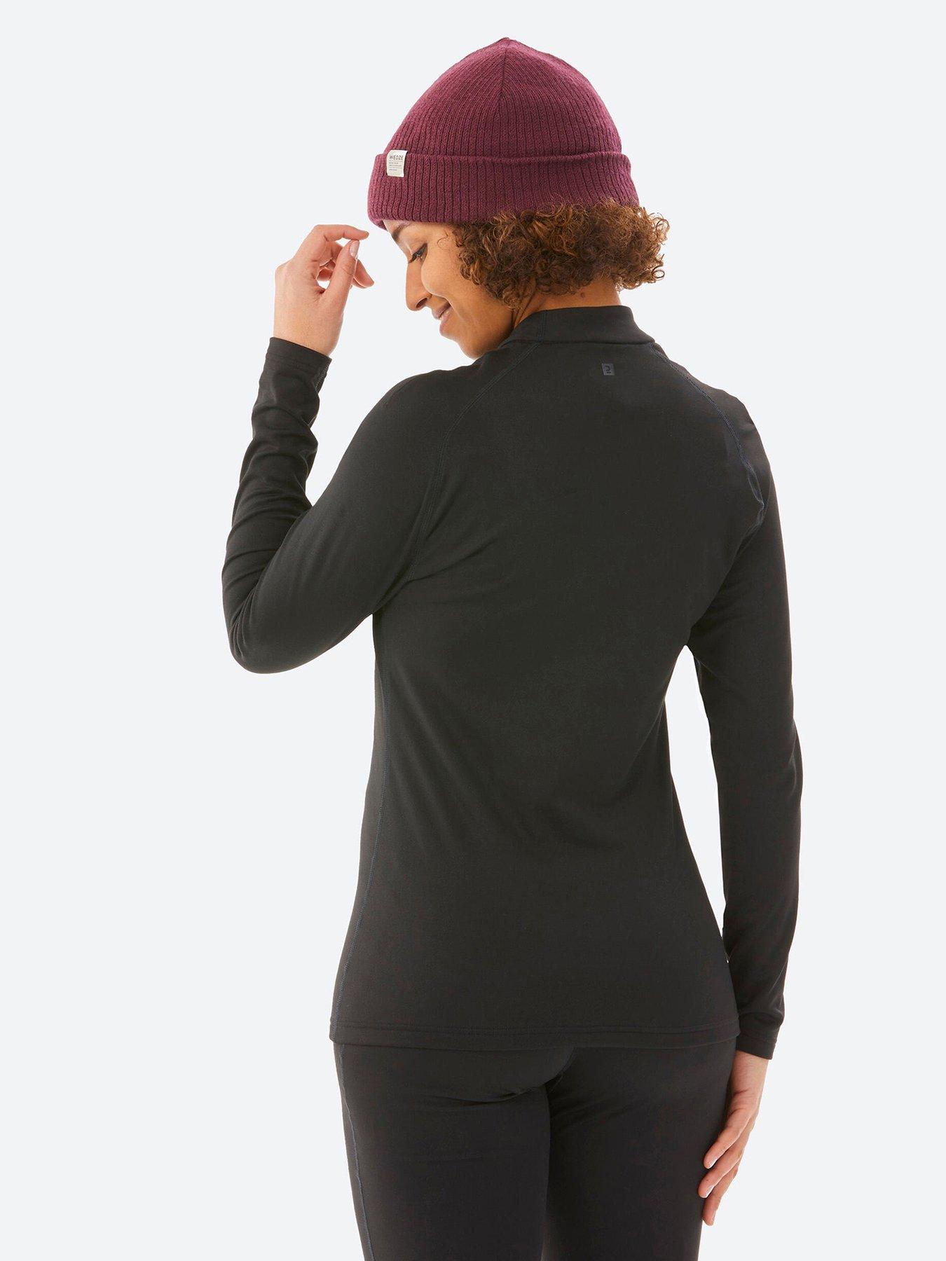 Image 4 of 5 of Decathlon Ladies Base Layer TOP SKI 500 - Black