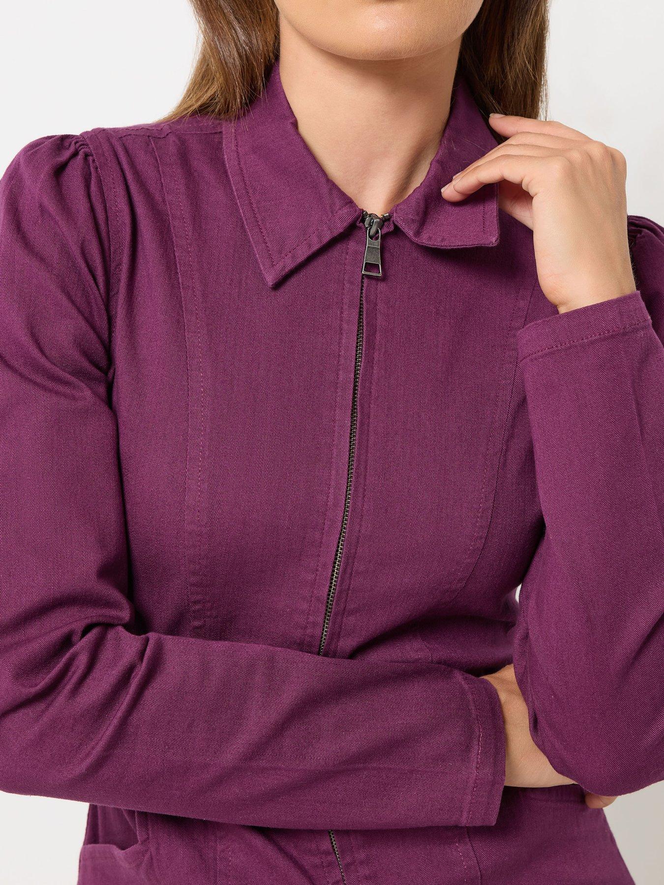 Image 4 of 4 of Long Tall Sally Tall Zip Collar Denim Midi Dress