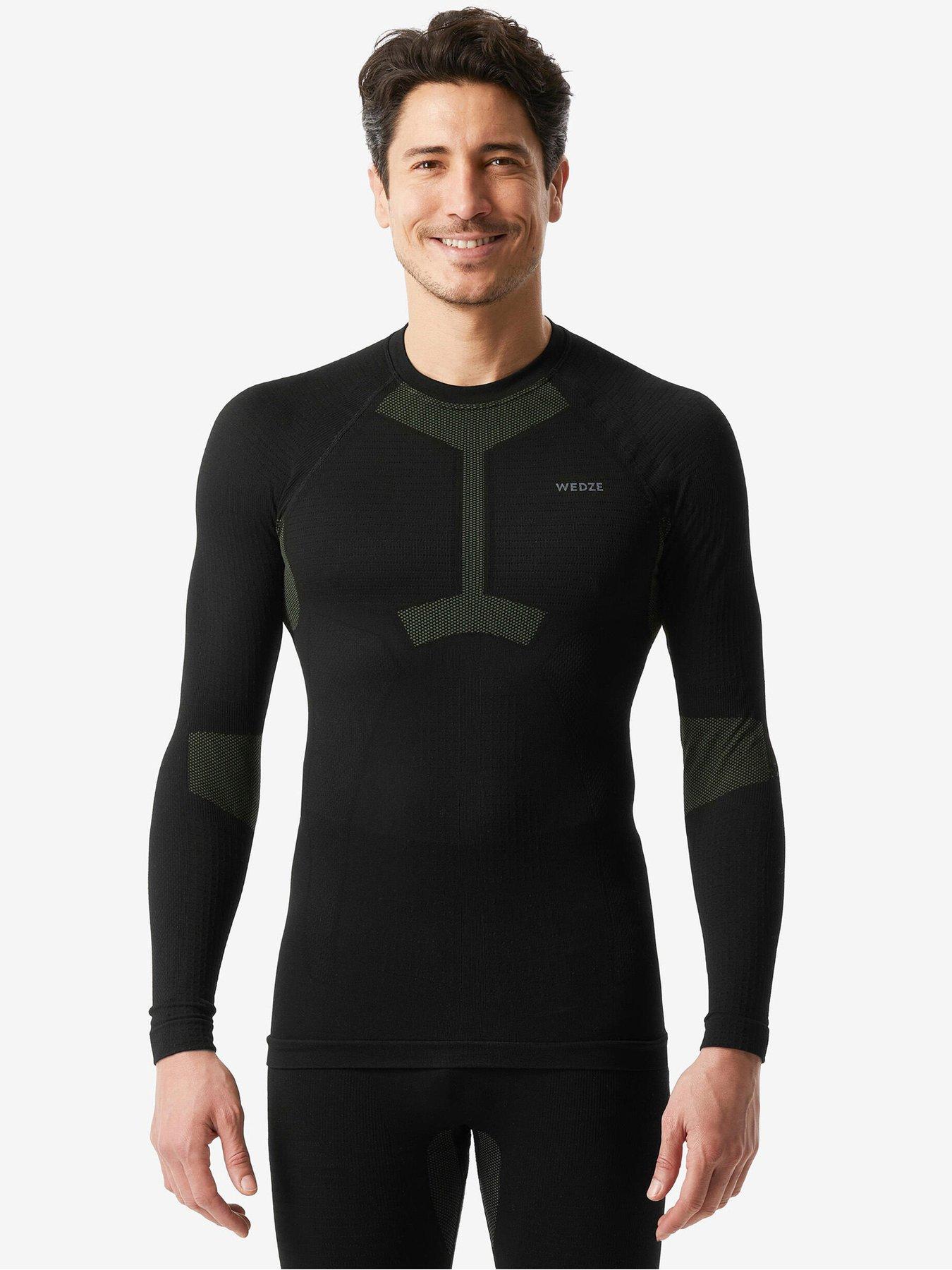 Image 1 of 4 of Decathlon Mens SKI 500 Soft Seamless Long Sleeve Base Layer Top - Black