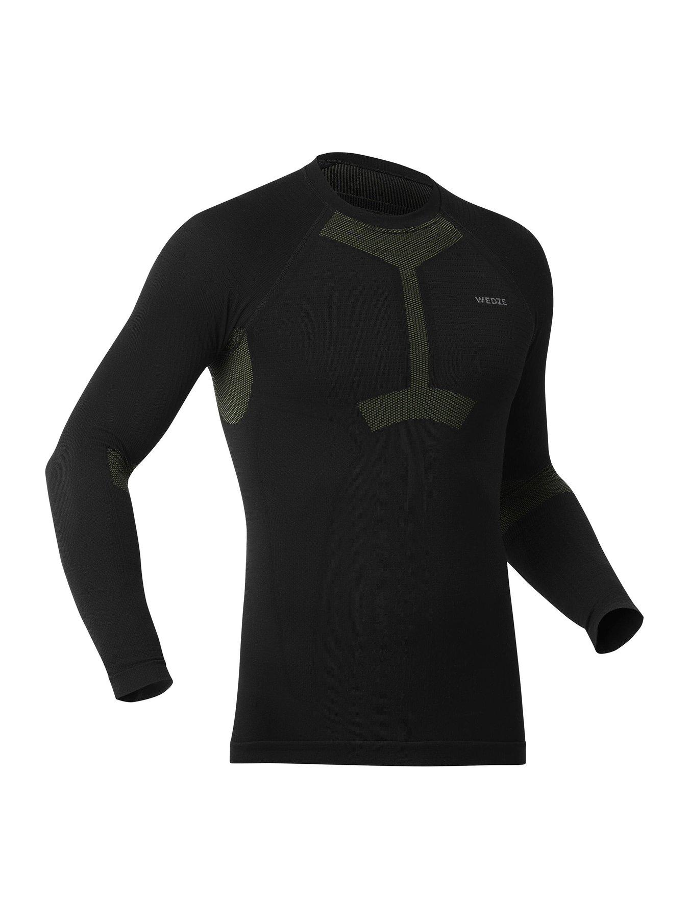 Image 3 of 4 of Decathlon Mens SKI 500 Soft Seamless Long Sleeve Base Layer Top - Black