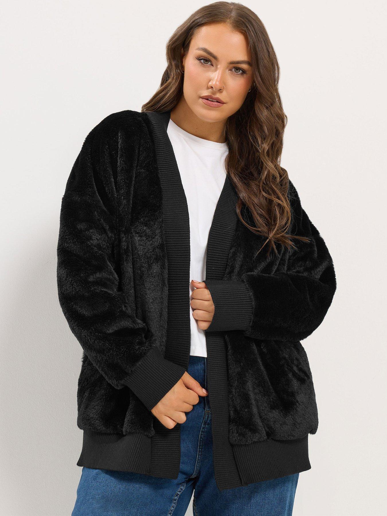 Image 1 of 4 of Yours Curve Faux Fur Fleece Cardigan