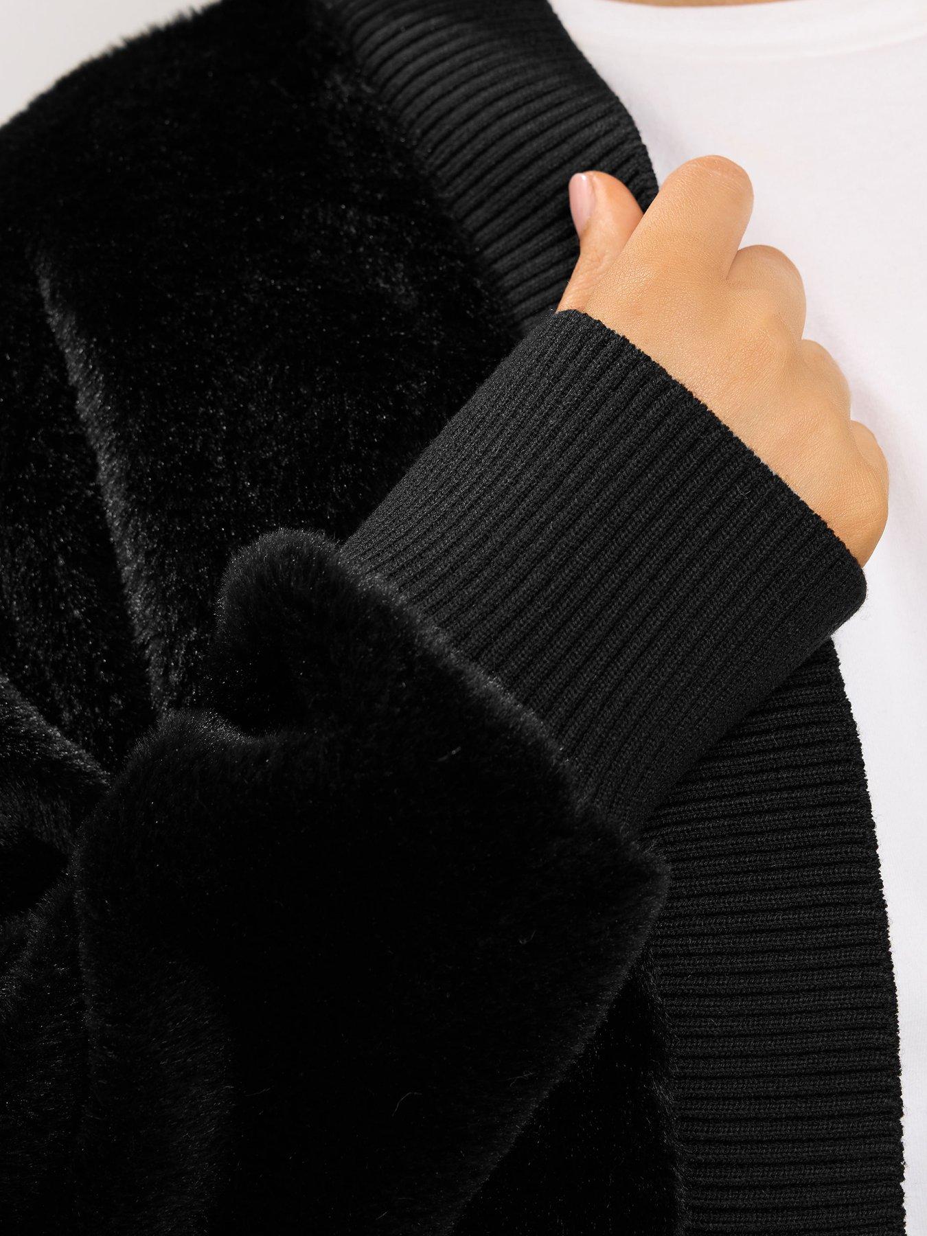 Image 4 of 4 of Yours Curve Faux Fur Fleece Cardigan
