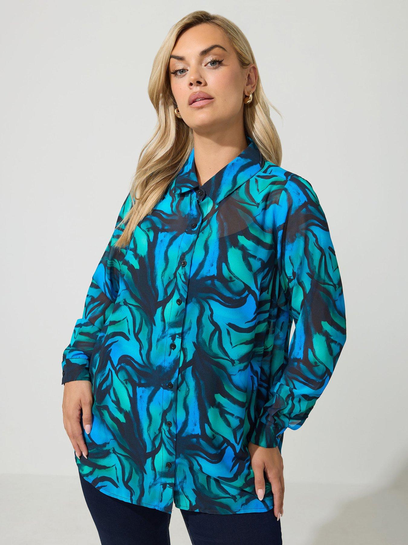 Image 1 of 4 of Yours Curve Zebra Shirt