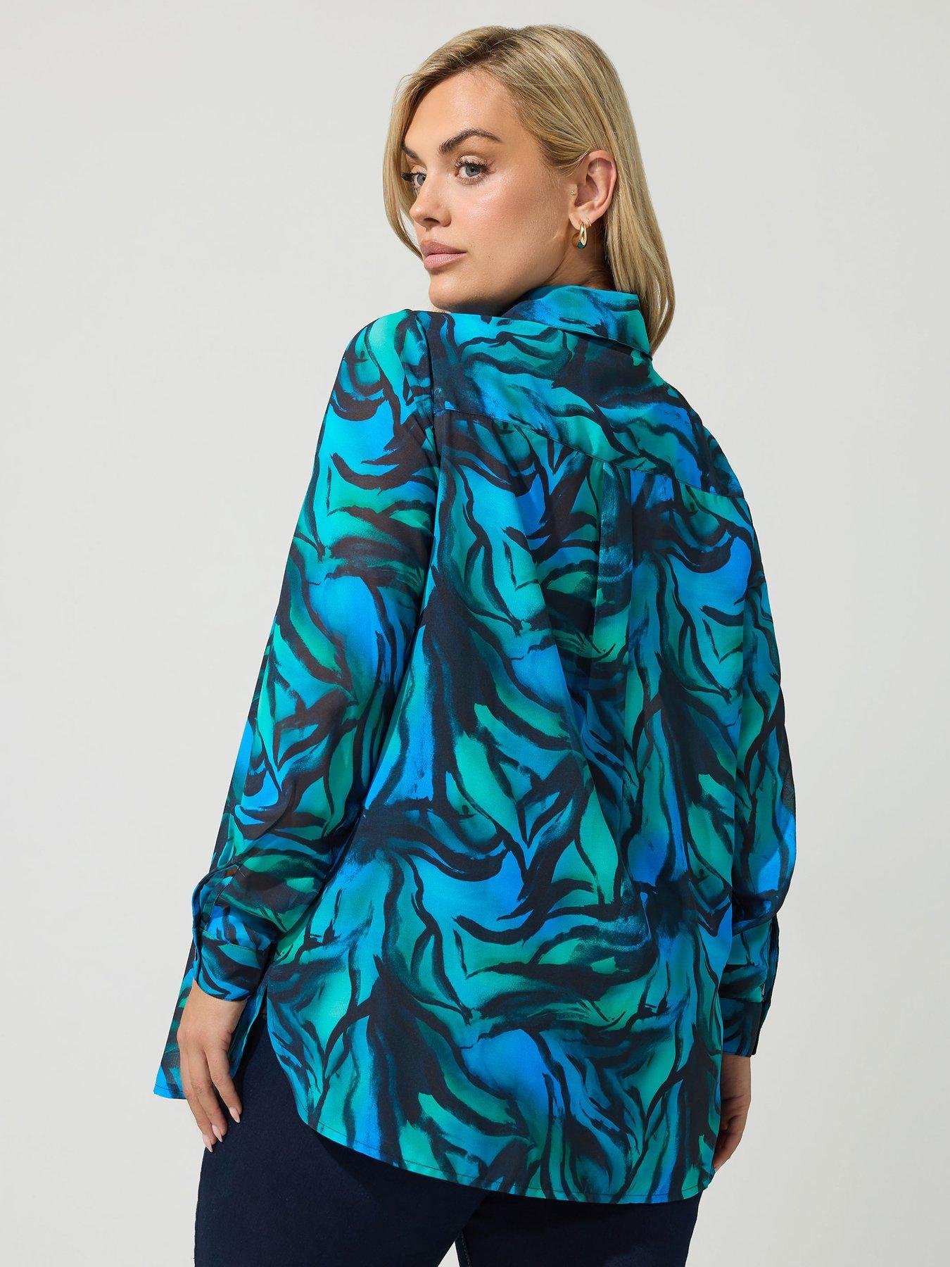 Image 2 of 4 of Yours Curve Zebra Shirt