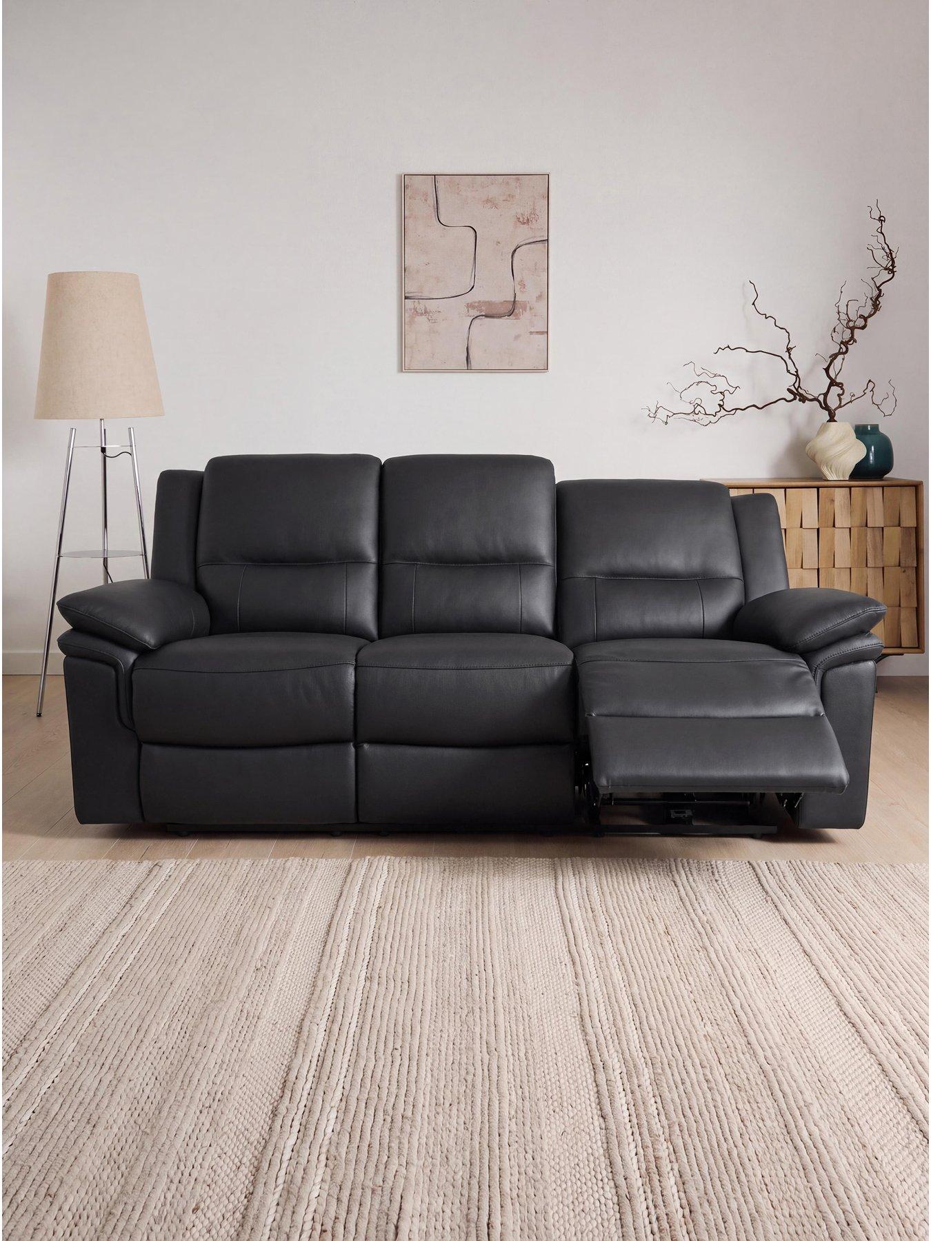 Image 1 of 7 of The Very Collection Osaka Leather 3 Seater Power Recliner Sofa
