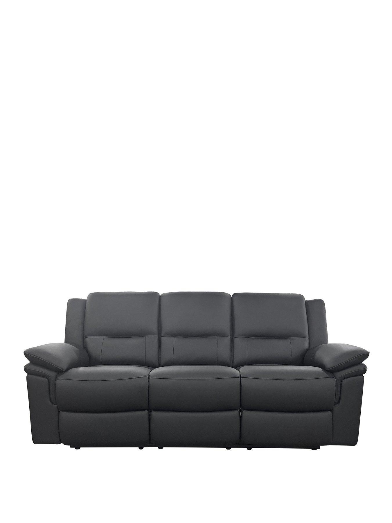 Image 2 of 7 of The Very Collection Osaka Leather 3 Seater Power Recliner Sofa
