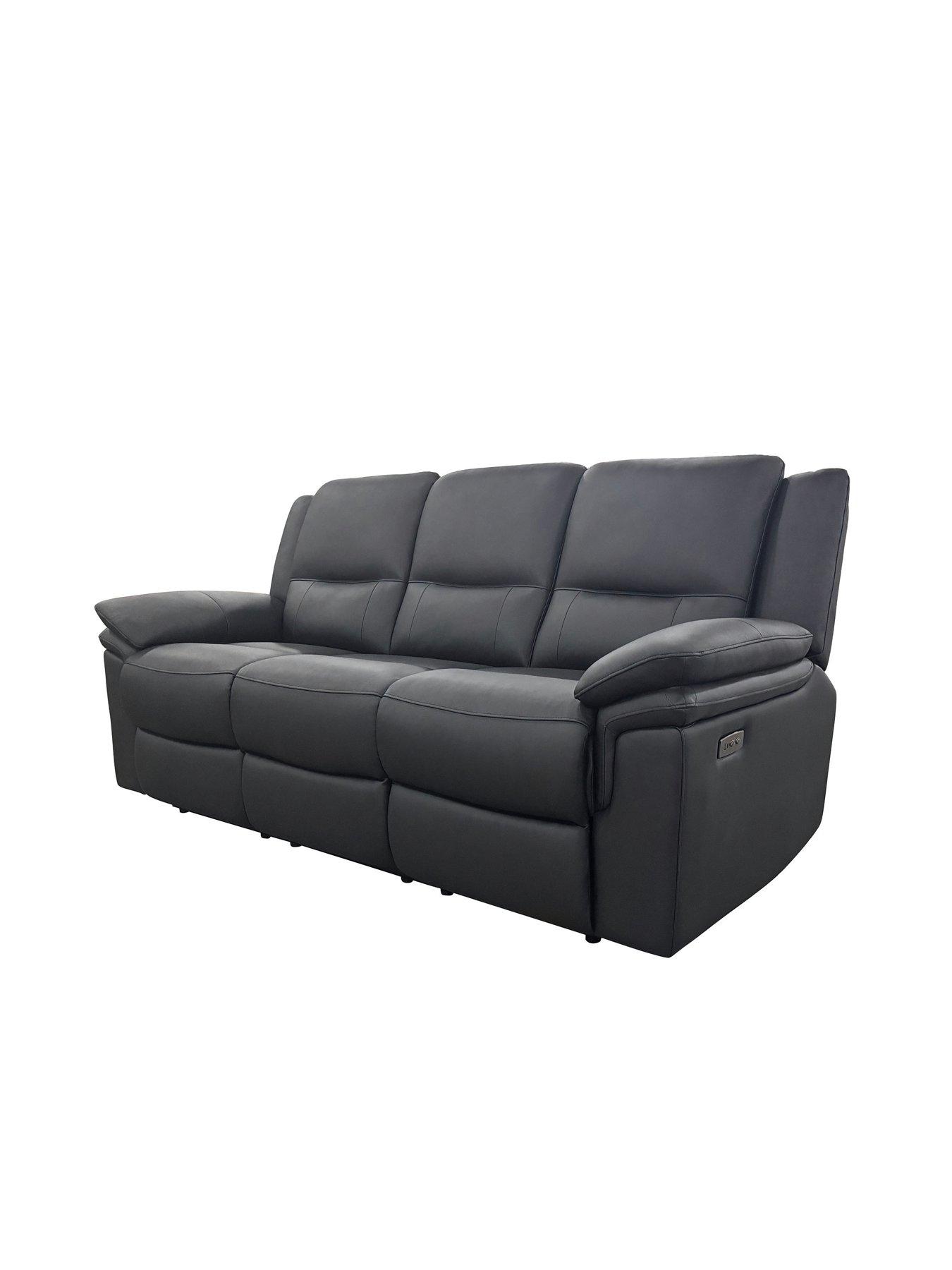 Image 6 of 7 of The Very Collection Osaka Leather 3 Seater Power Recliner Sofa