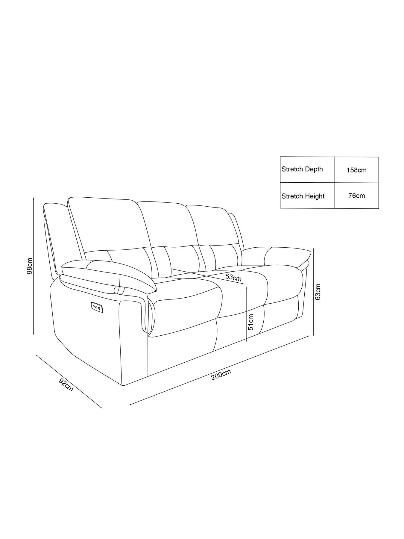Image 7 of 7 of The Very Collection Osaka Leather 3 Seater Power Recliner Sofa