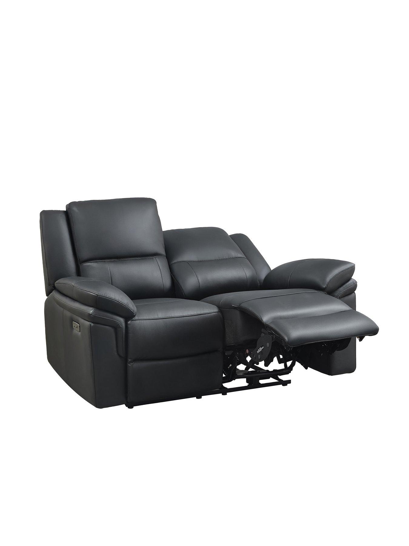 Image 3 of 6 of The Very Collection Osaka Leather 2 Seater Power Recliner Sofa