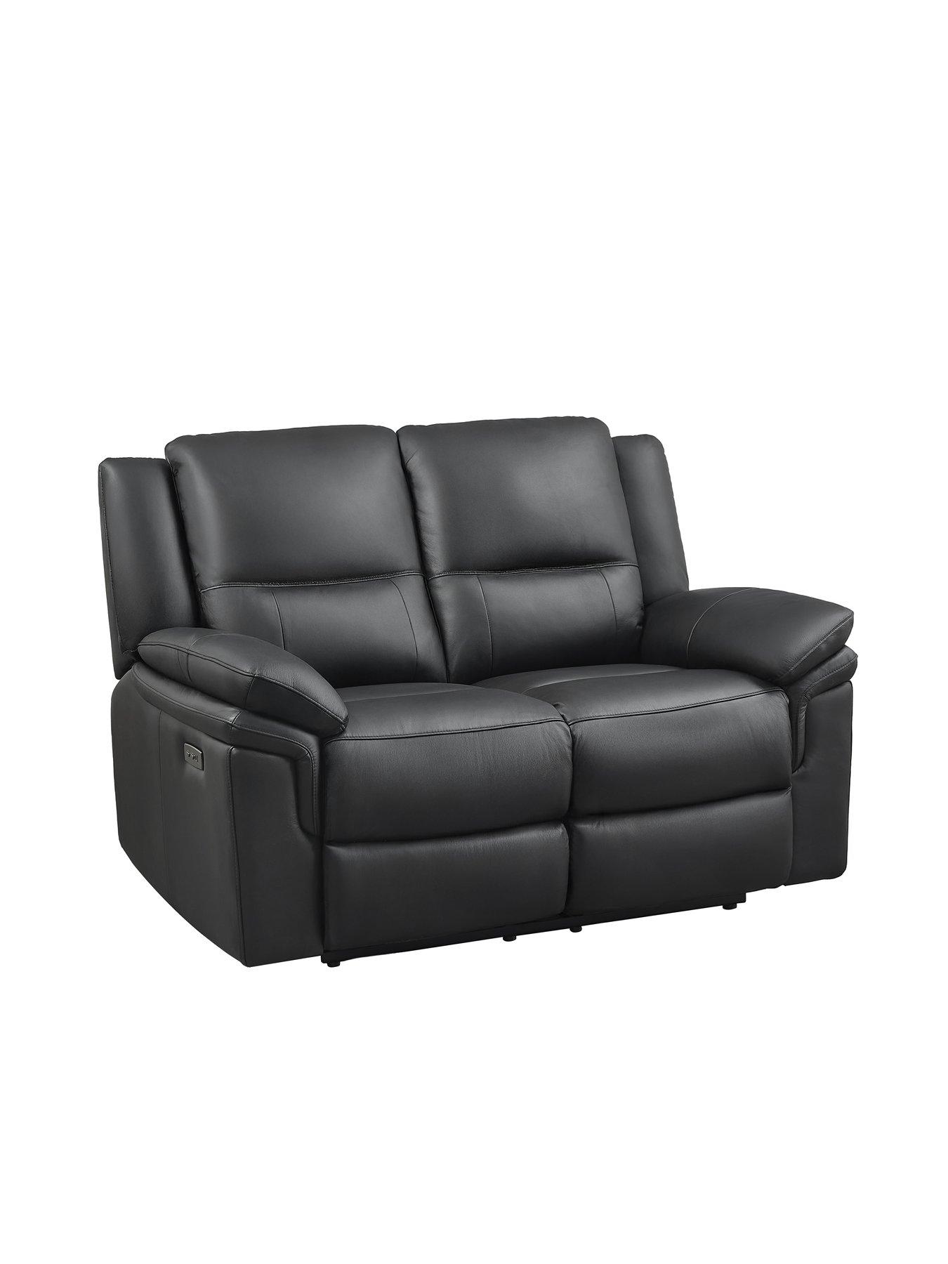 Image 5 of 6 of The Very Collection Osaka Leather 2 Seater Power Recliner Sofa