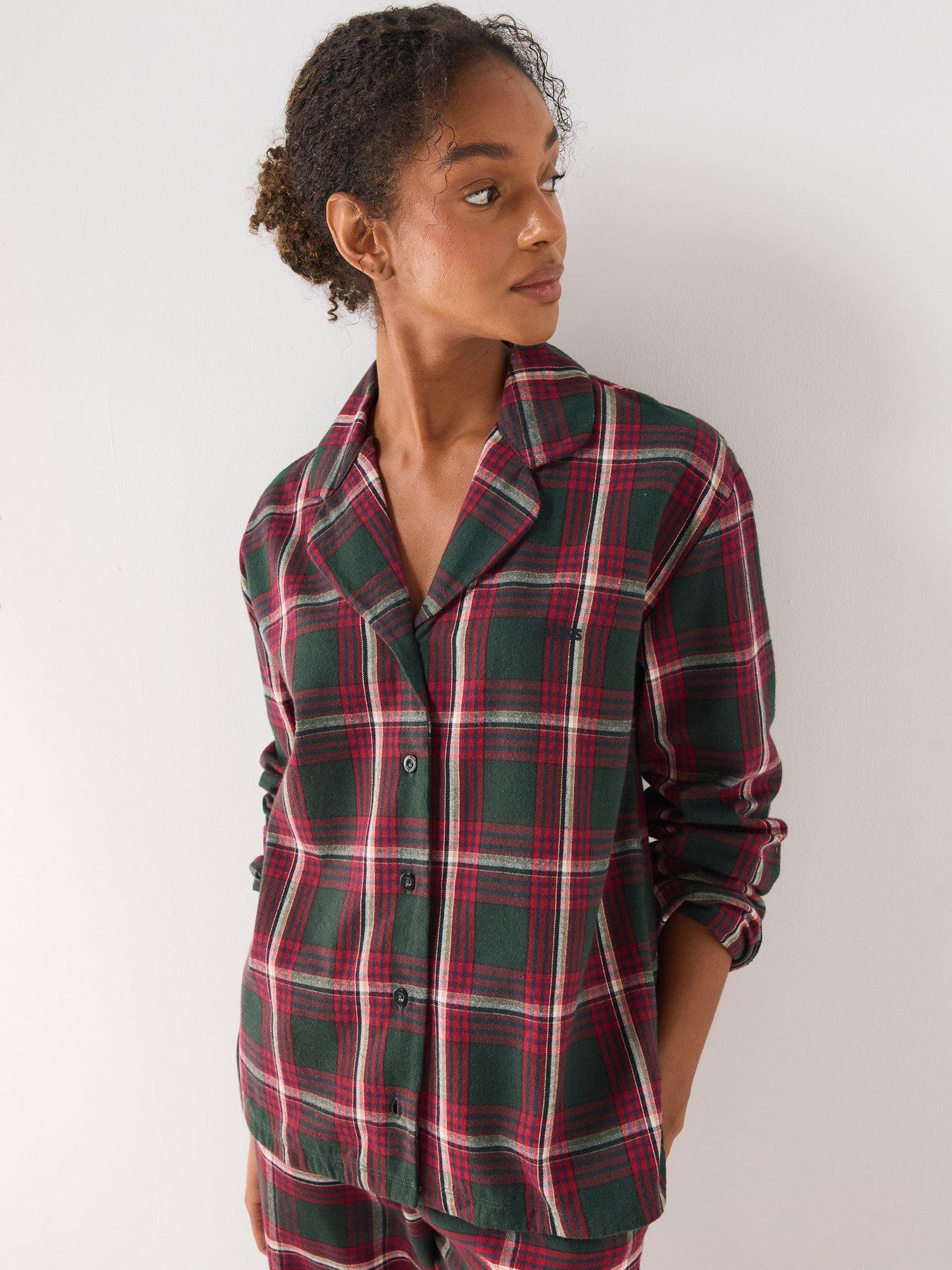 Image 5 of 7 of BOSS Christmas Long Checked Pyjama Set - Red