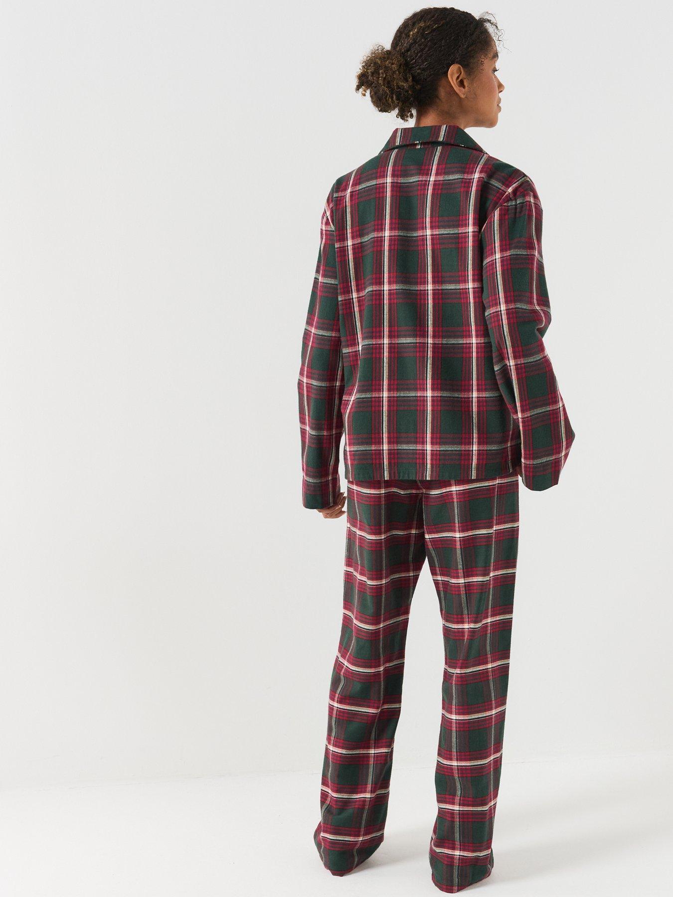 Image 6 of 7 of BOSS Christmas Long Checked Pyjama Set - Red