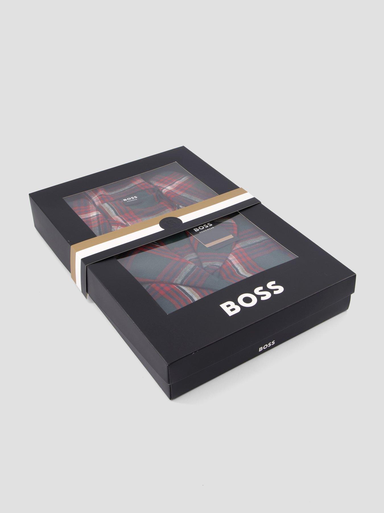 Image 7 of 7 of BOSS Christmas Long Checked Pyjama Set - Red