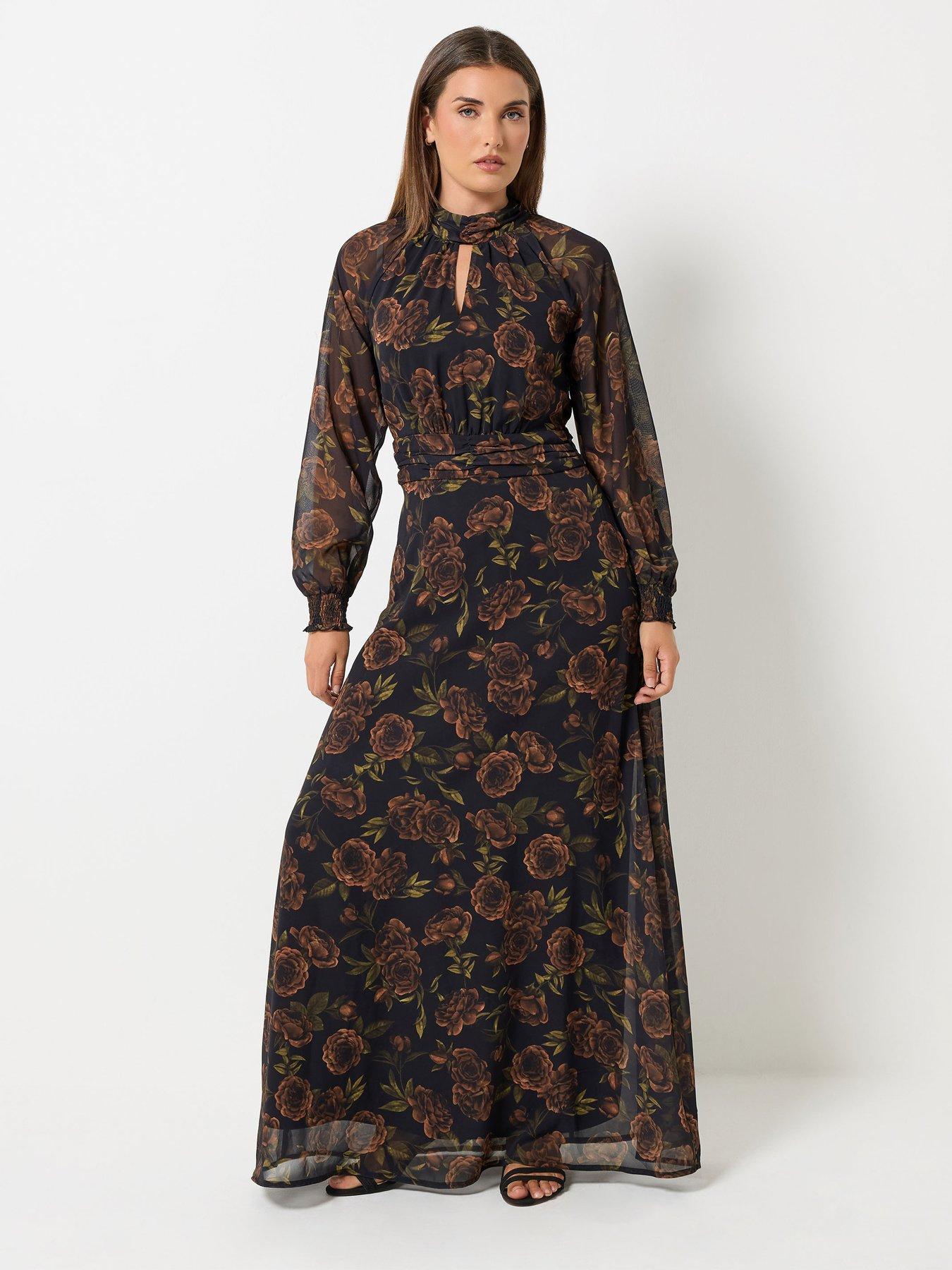 Image 1 of 4 of Long Tall Sally Tall Floral Keyhole Maxi Dress