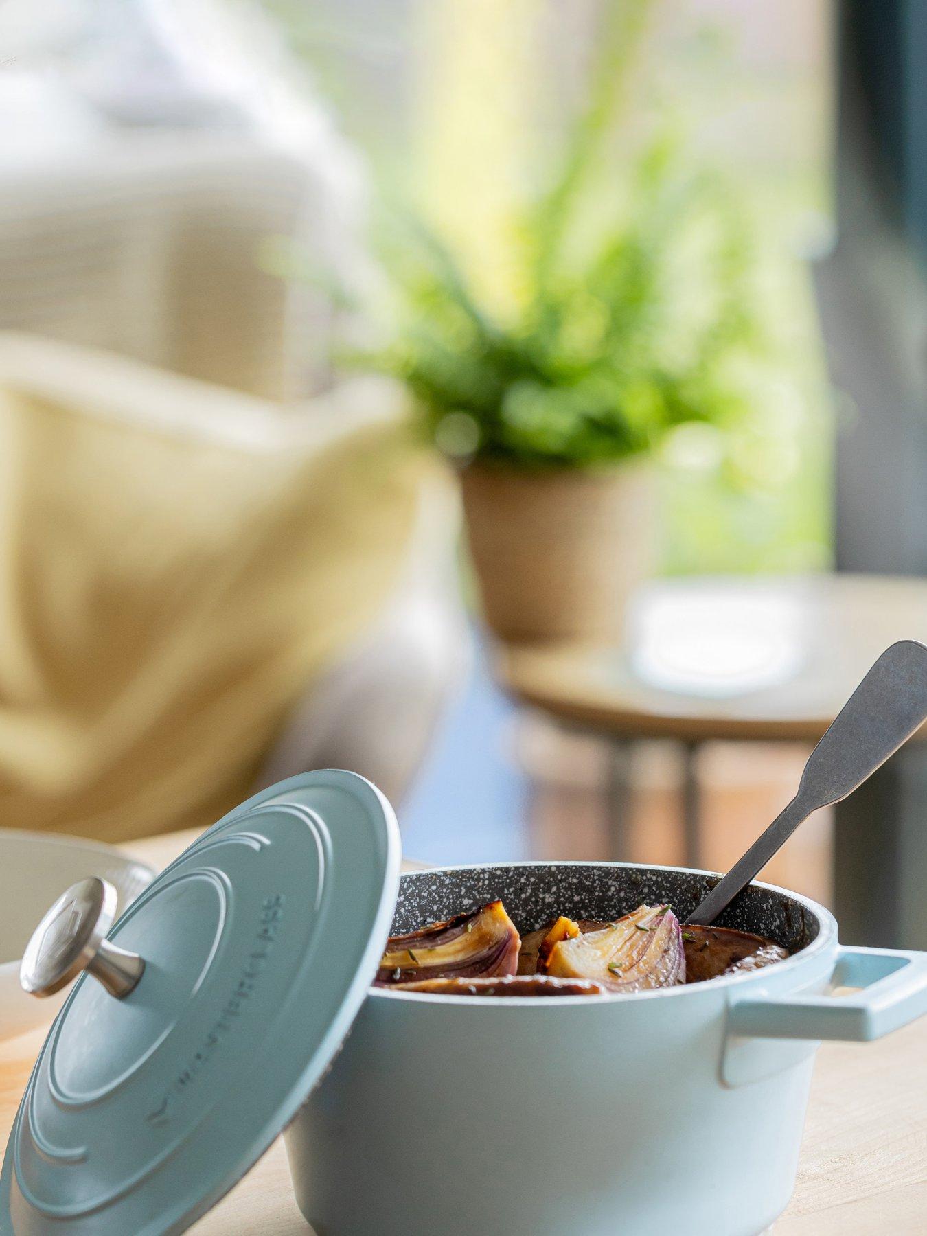 Masterclass Cast Aluminium Casserole Dish With Lid Sky Blue Large - Image 9